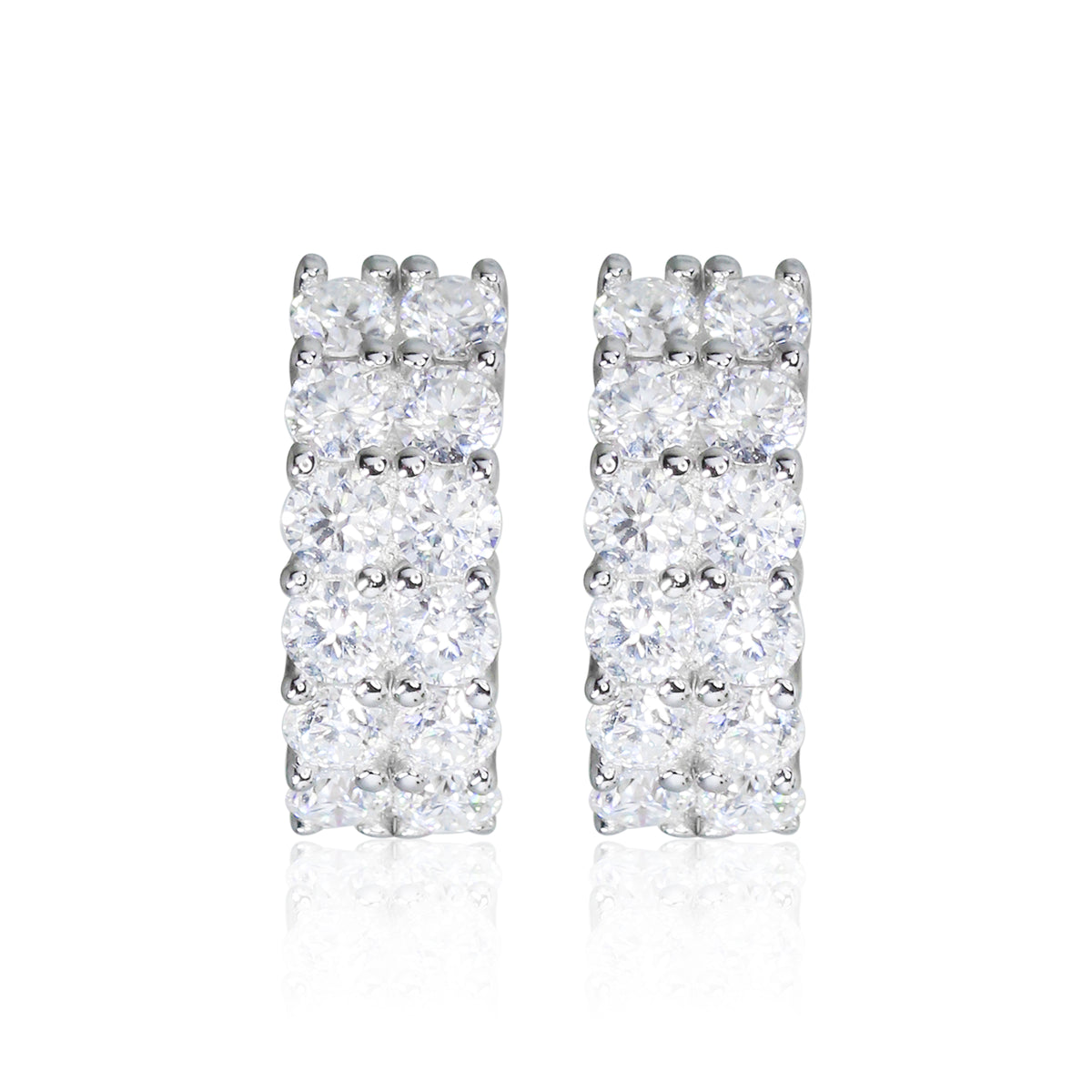 1.4mm Moissanite Hoop Earrings in Premium Sterling Silver