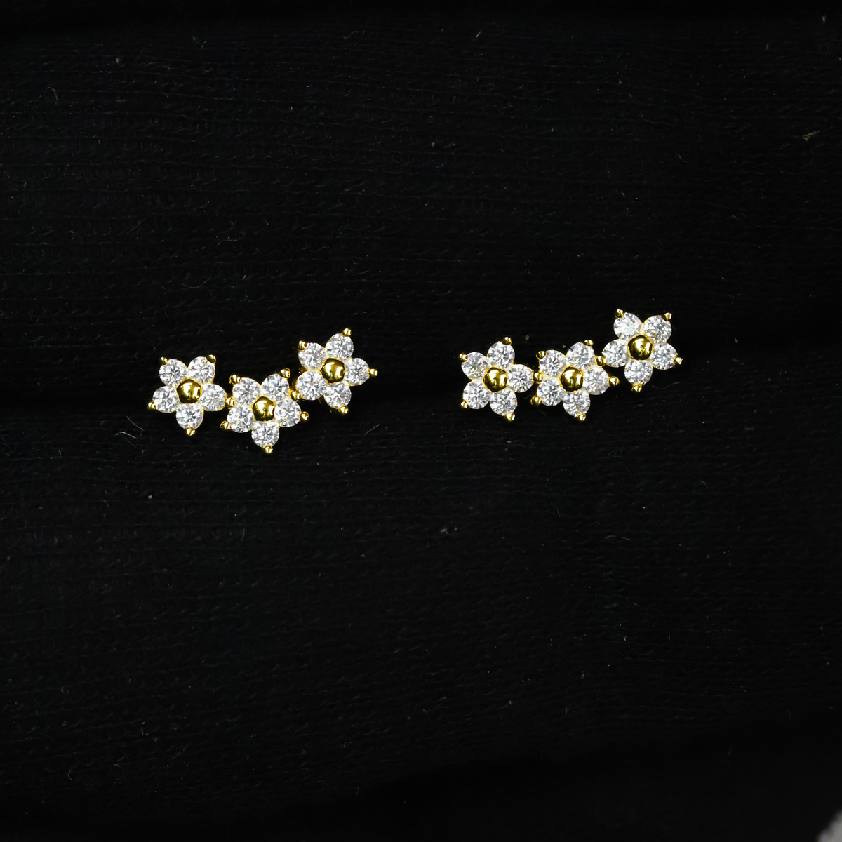 8.3mm Moissanite Floral Stud Earrings, 0.15CT Diamond Studs in Premium Sterling Silver