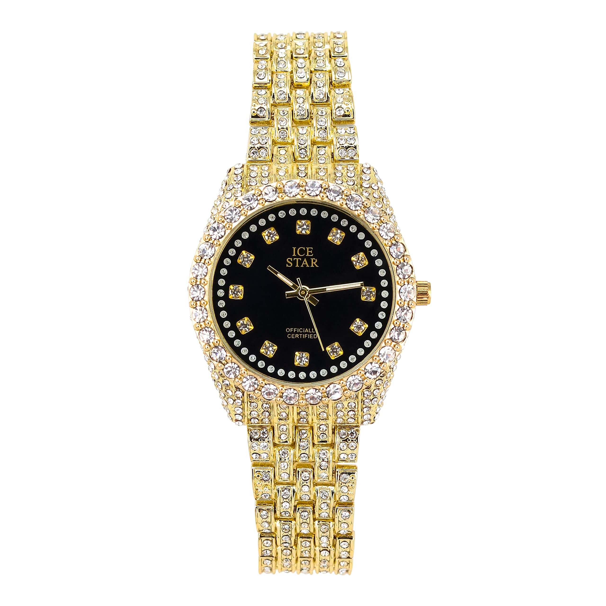 Women's 32mm Diamond Watch - Bling-ed Out Bezel with Sleek Dial - Quartz Movement