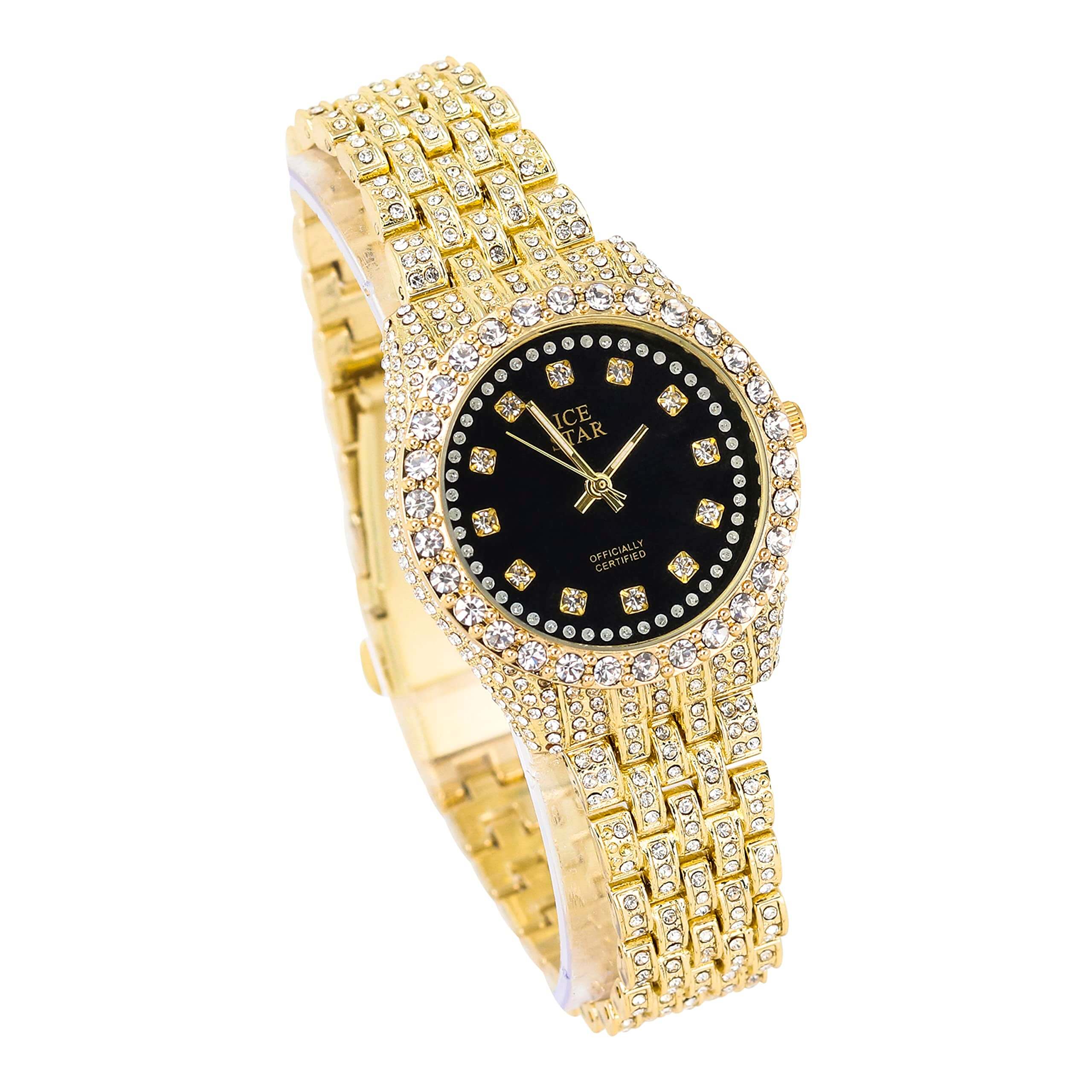Women's 32mm Diamond Watch - Bling-ed Out Bezel with Sleek Dial - Quartz Movement