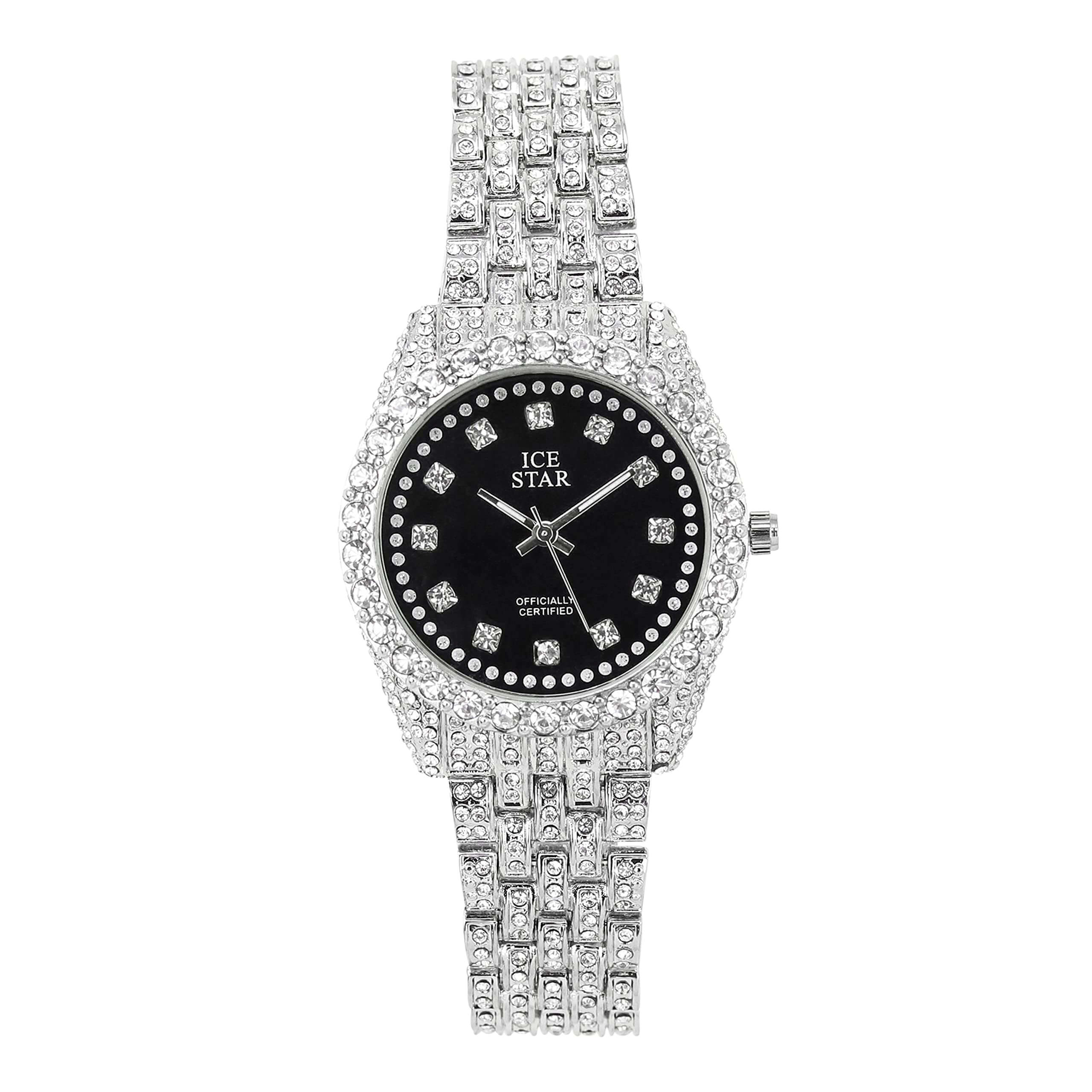 Women's 32mm Diamond Watch - Bling-ed Out Bezel with Sleek Dial - Quartz Movement