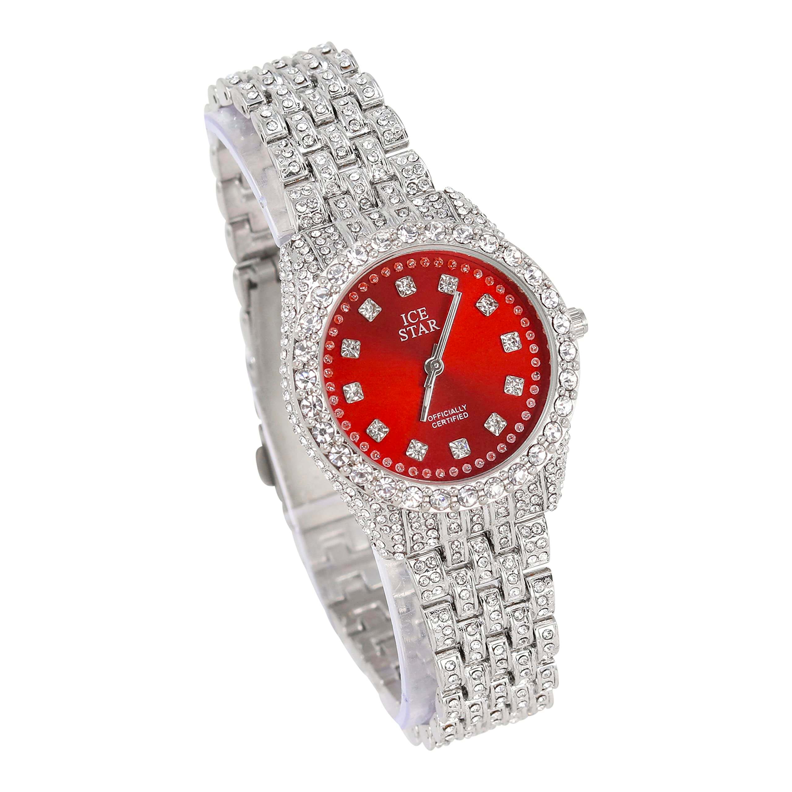 Women's 32mm Diamond Watch - Bling-ed Out Bezel with Sleek Dial - Quartz Movement