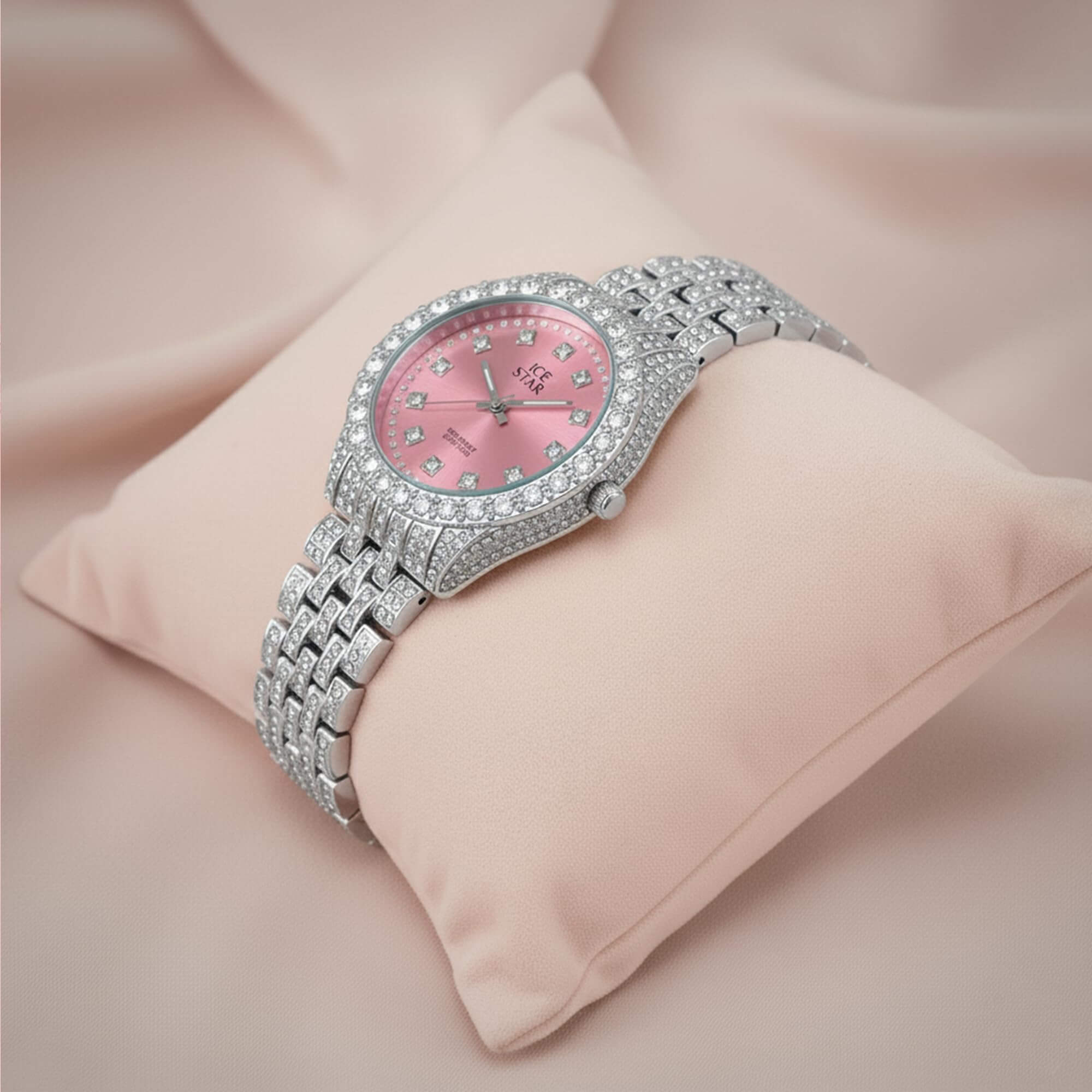 Women's 32mm Diamond Watch - Bling-ed Out Bezel with Sleek Dial - Quartz Movement