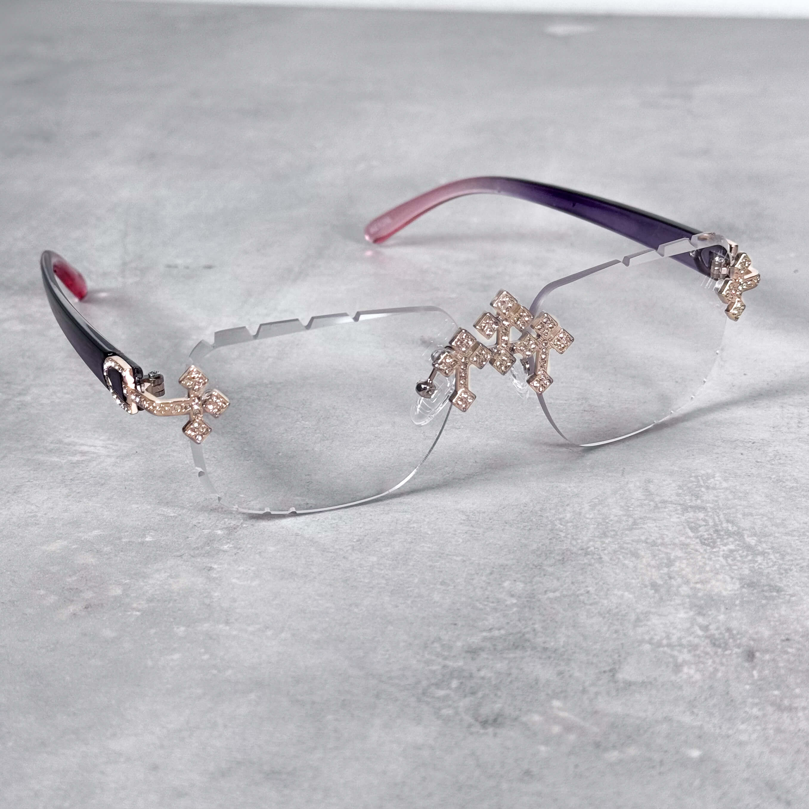 CH Inspired Triple Cross Sunglasses – Stylish Clear Lens
