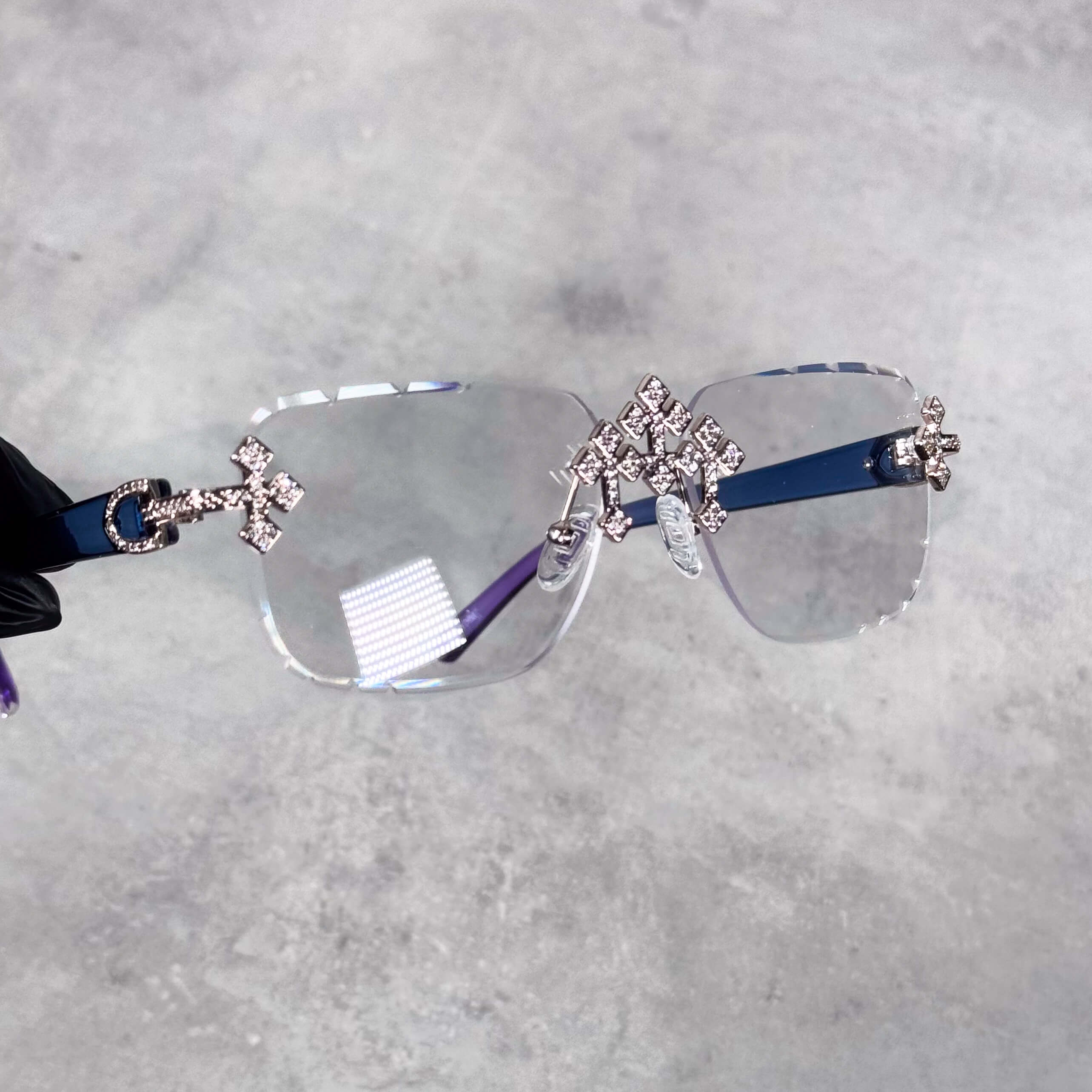 CH Inspired Triple Cross Sunglasses – Stylish Clear Lens