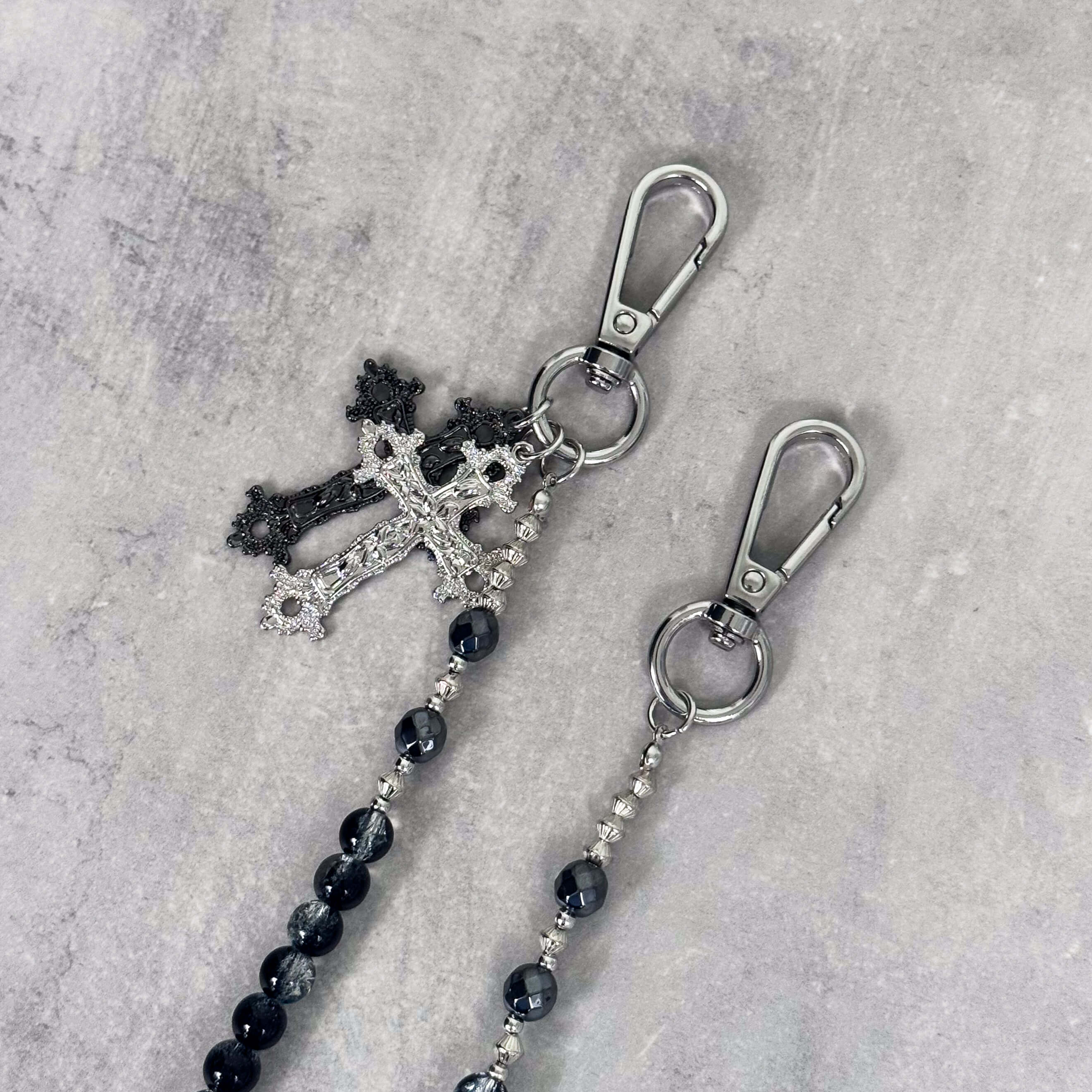 Beaded Cross Charm Pant Chain