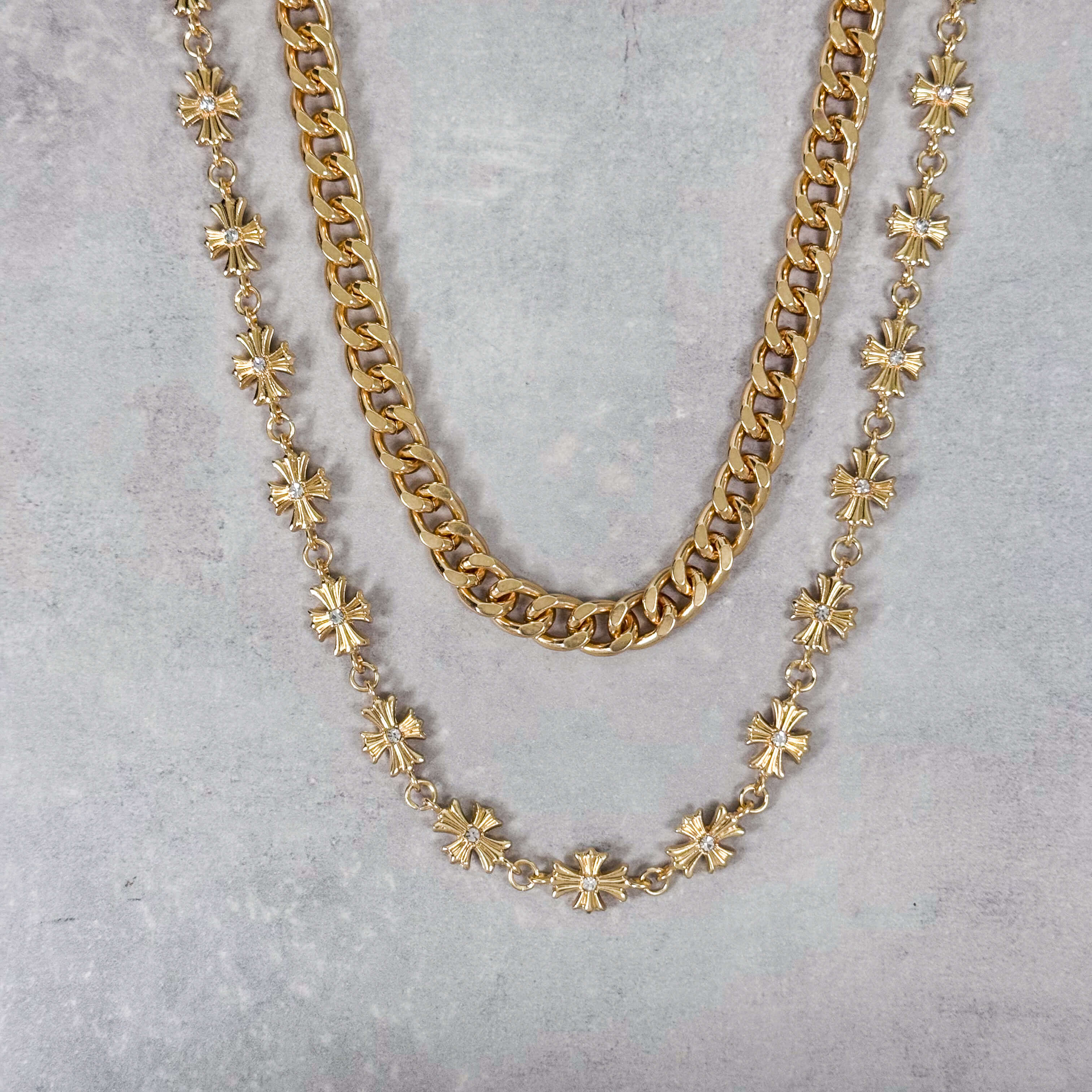 Cuban and Cross Double Layer Pant Chain