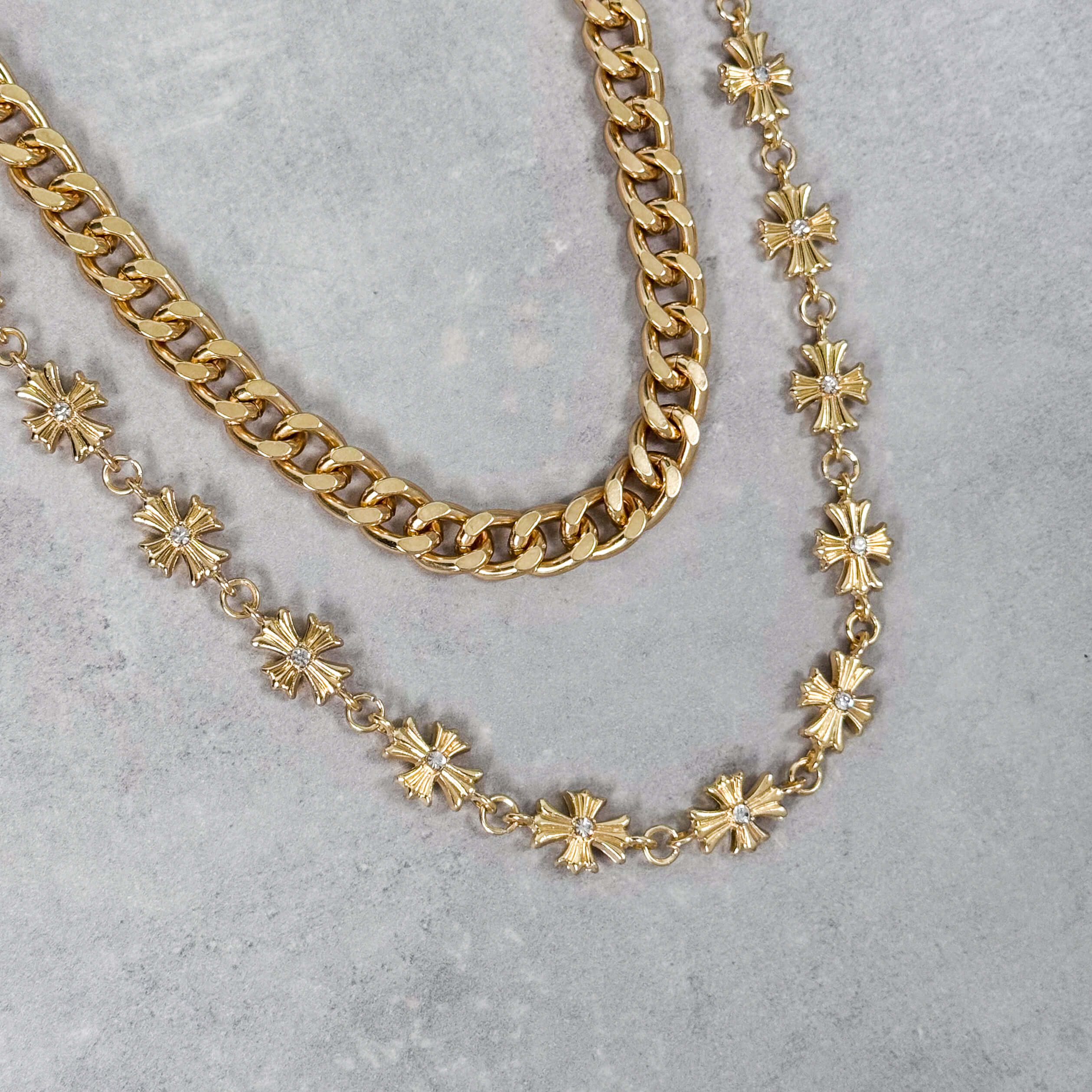 Cuban and Cross Double Layer Pant Chain