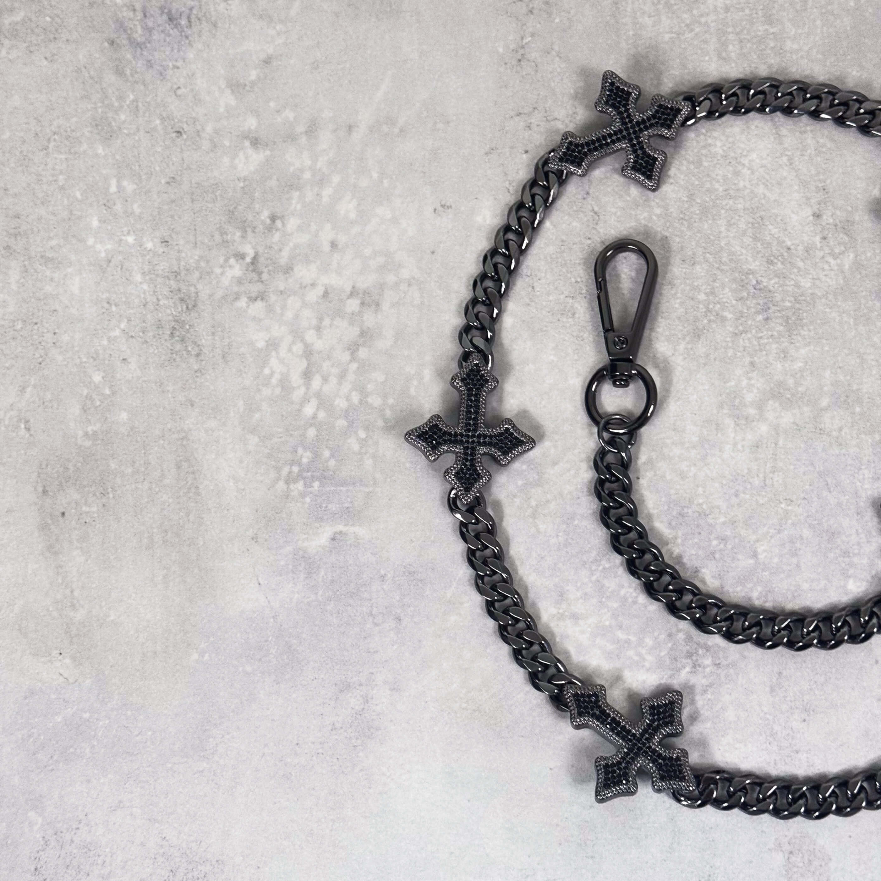 Iced Out Cross Cuban Pant Chain