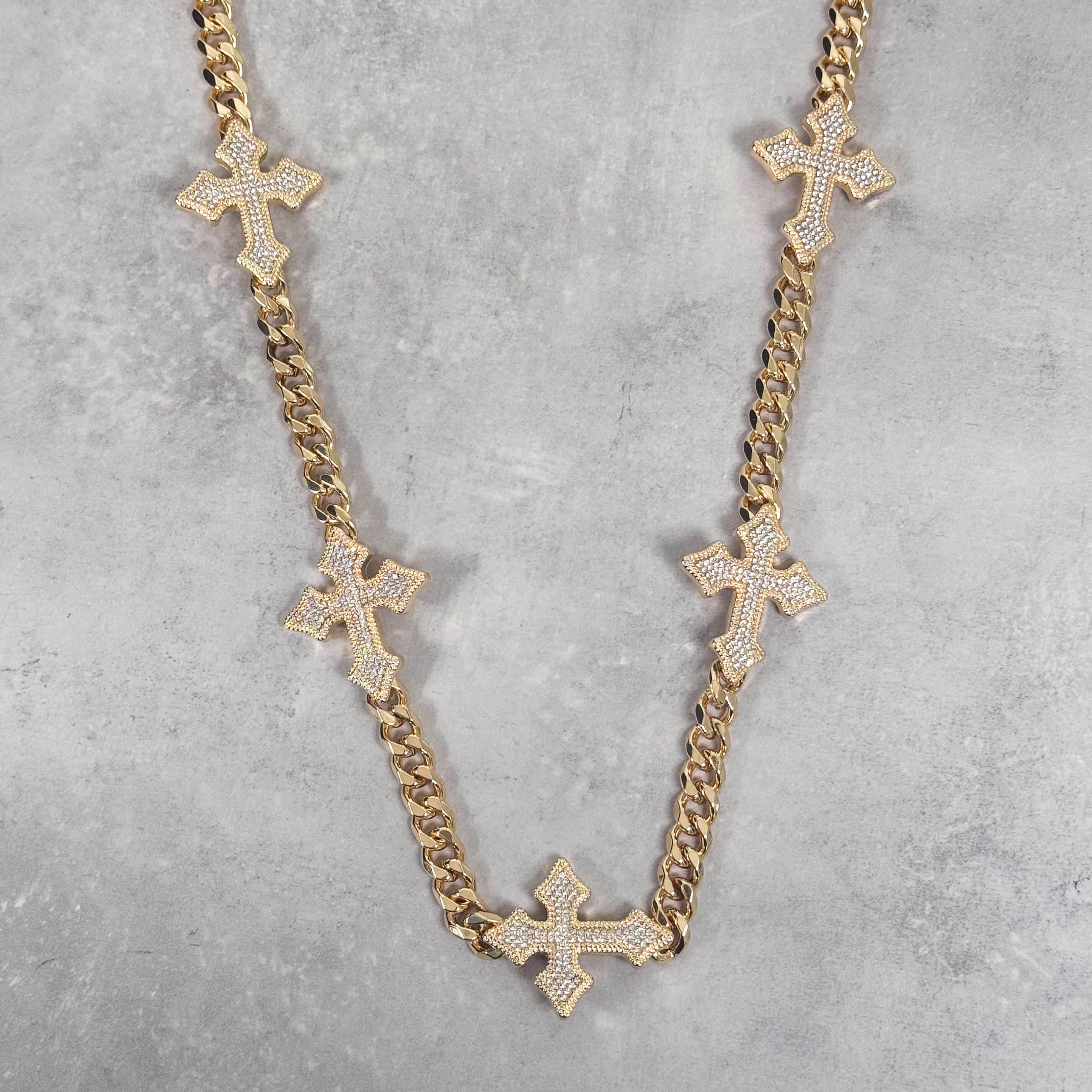 Iced Out Cross Cuban Pant Chain