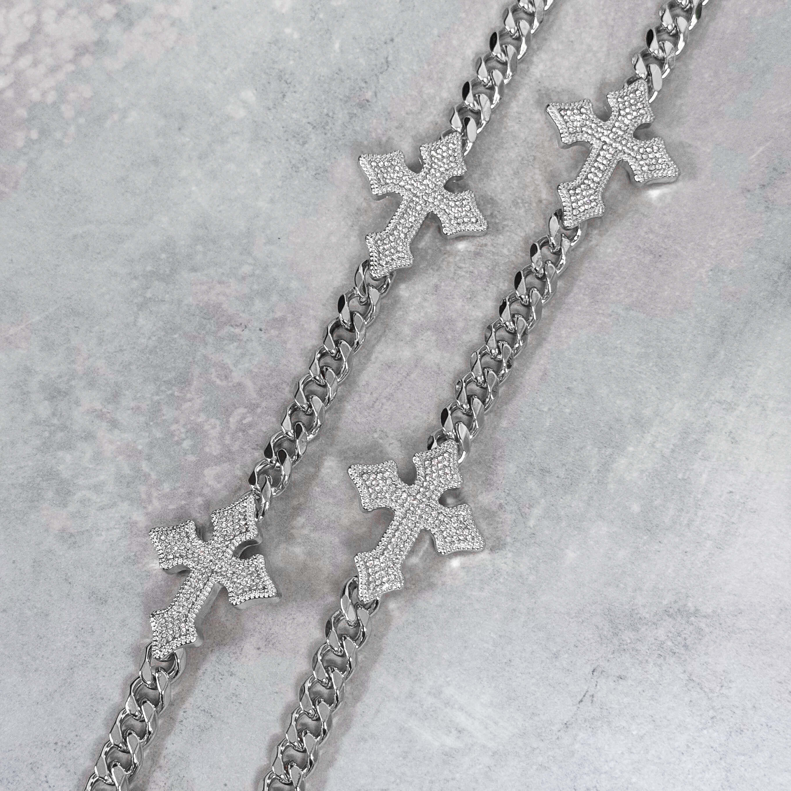 Iced Out Cross Cuban Pant Chain