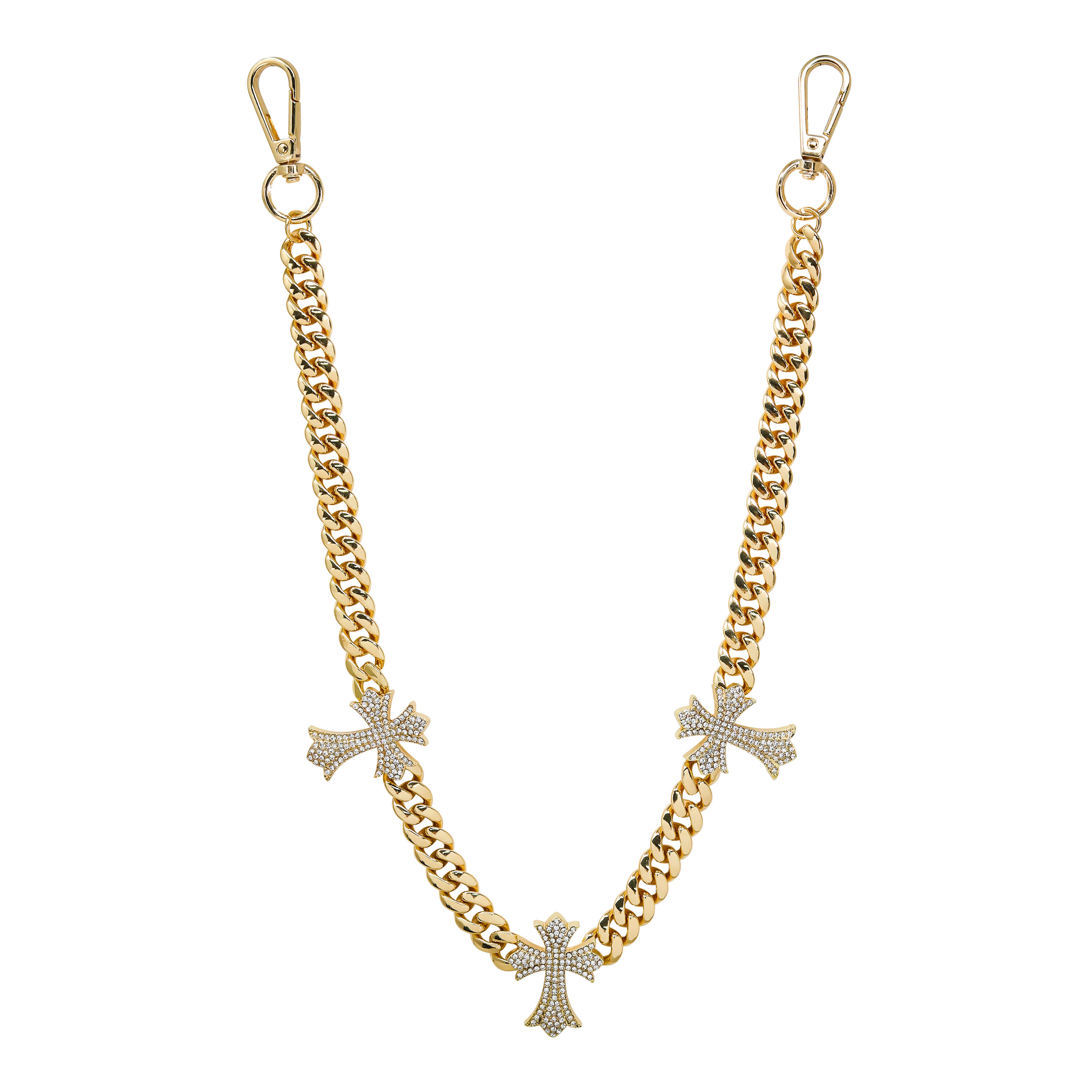 Iced Out Triple Cross Cuban Pant Chain