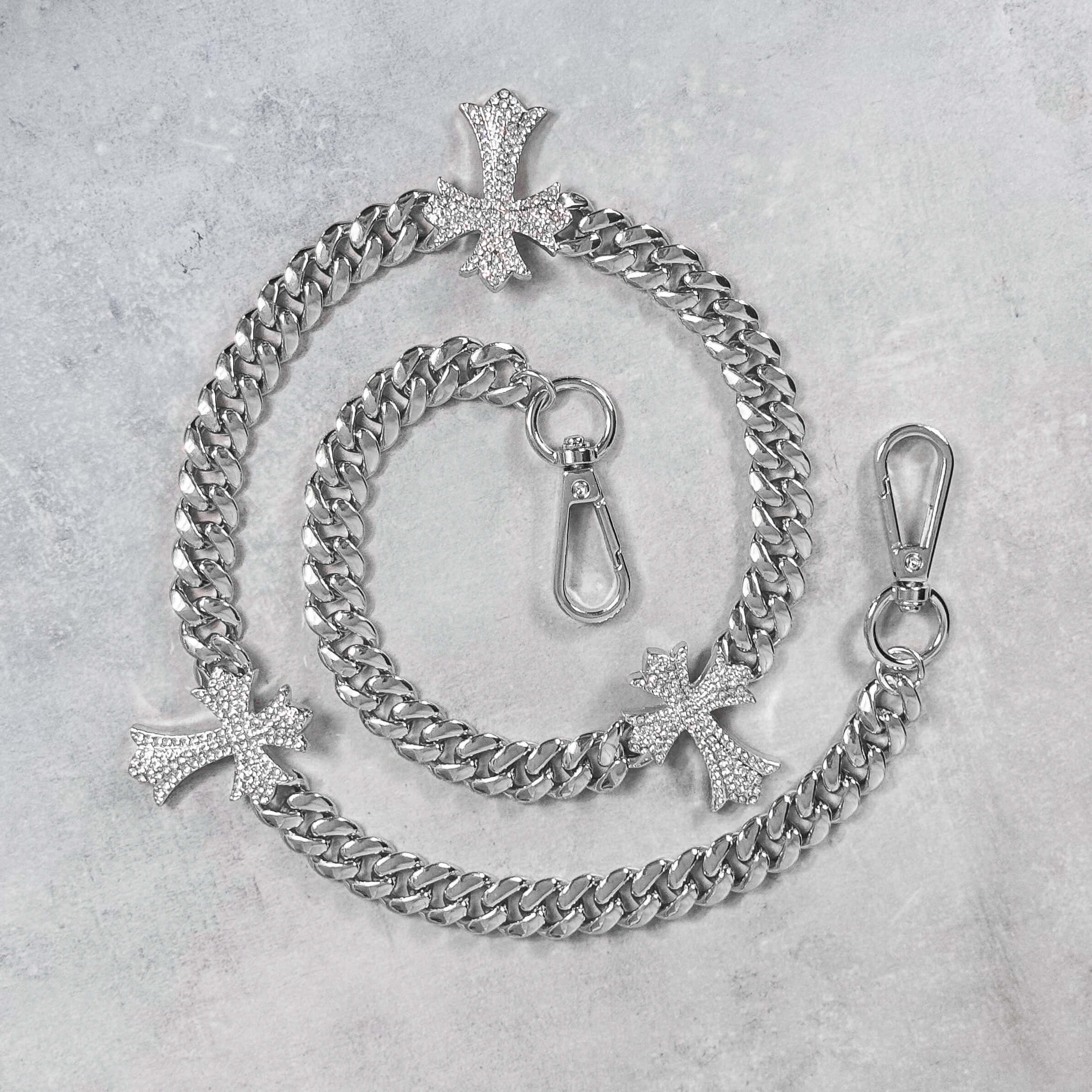 Iced Out Triple Cross Cuban Pant Chain