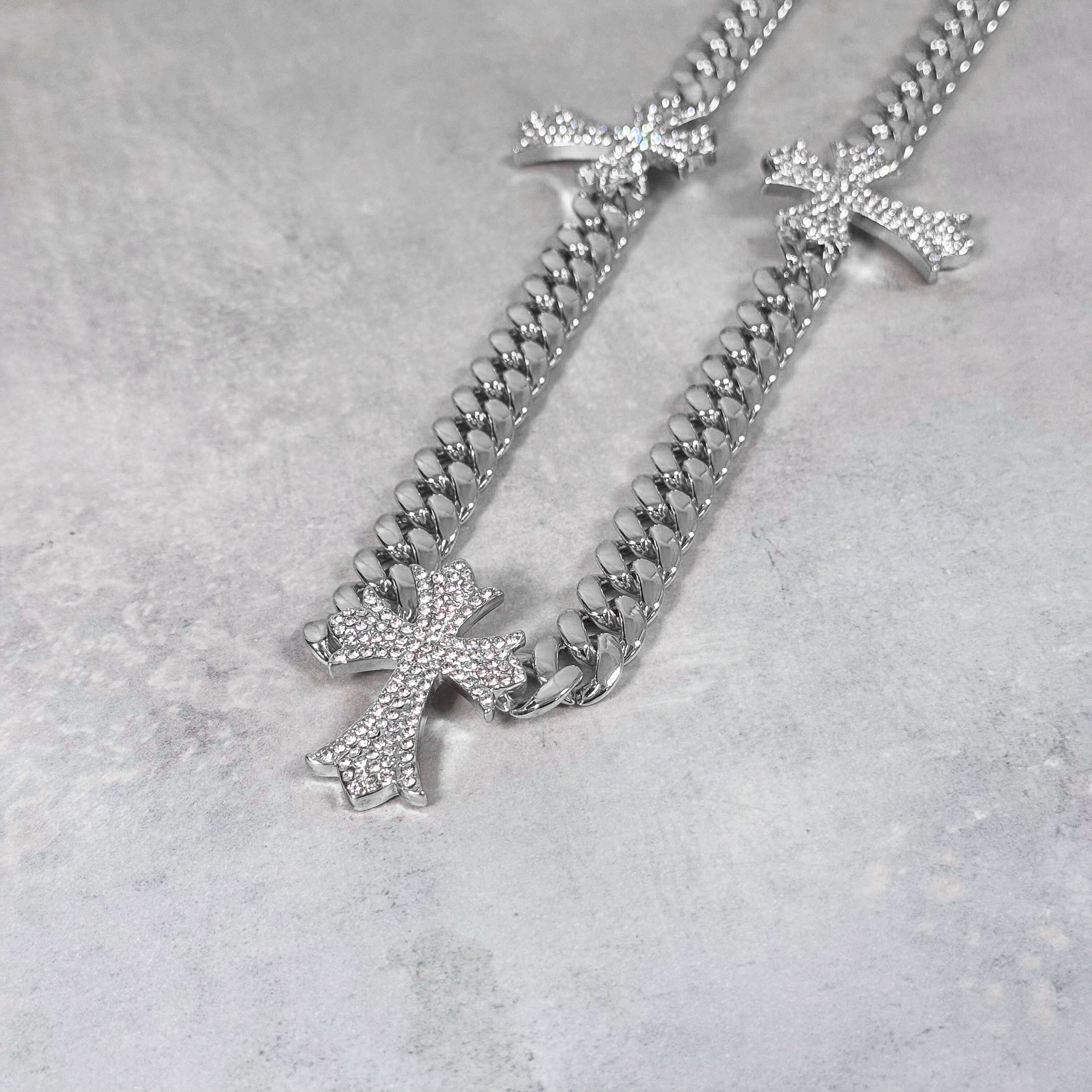 Iced Out Triple Cross Cuban Pant Chain