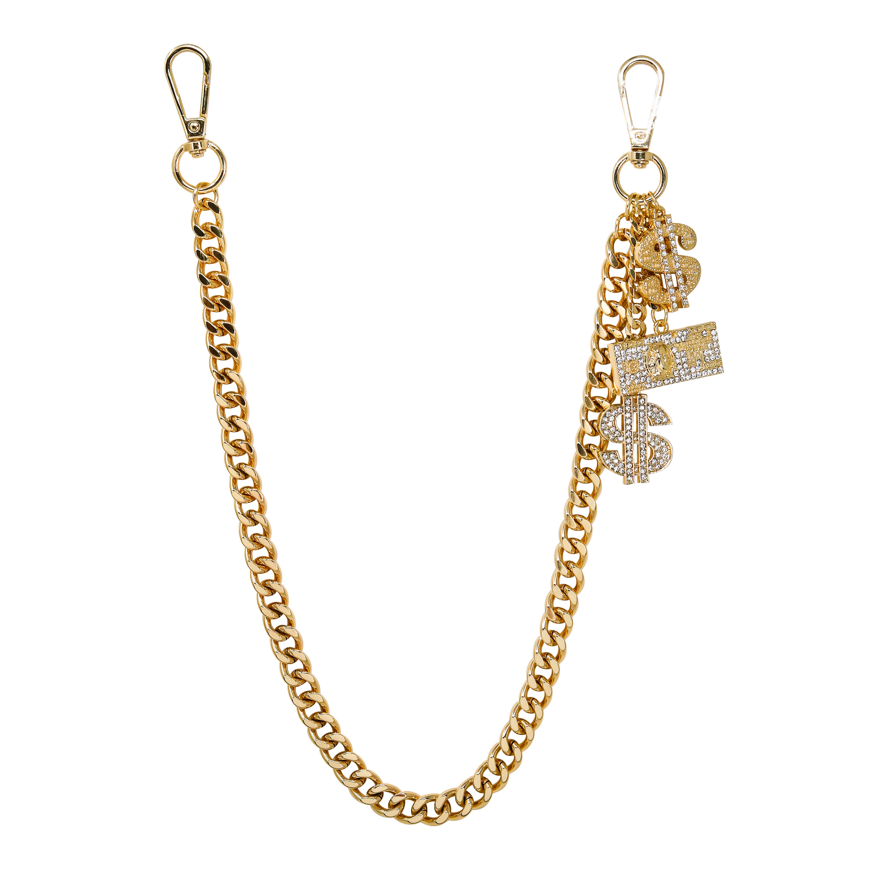 Iced Out Dollar Charms Cuban Pant Chain