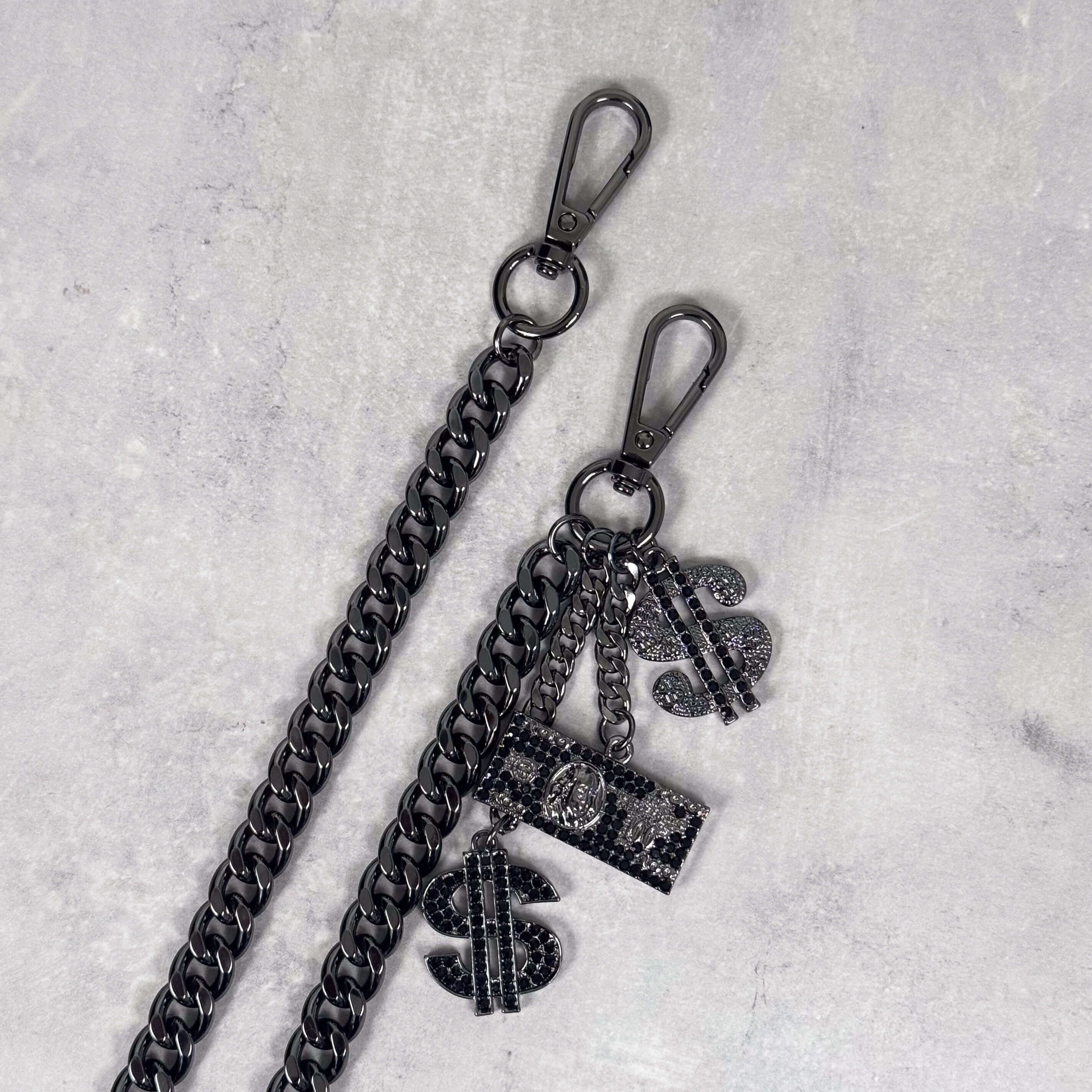 Iced Out Dollar Charms Cuban Pant Chain