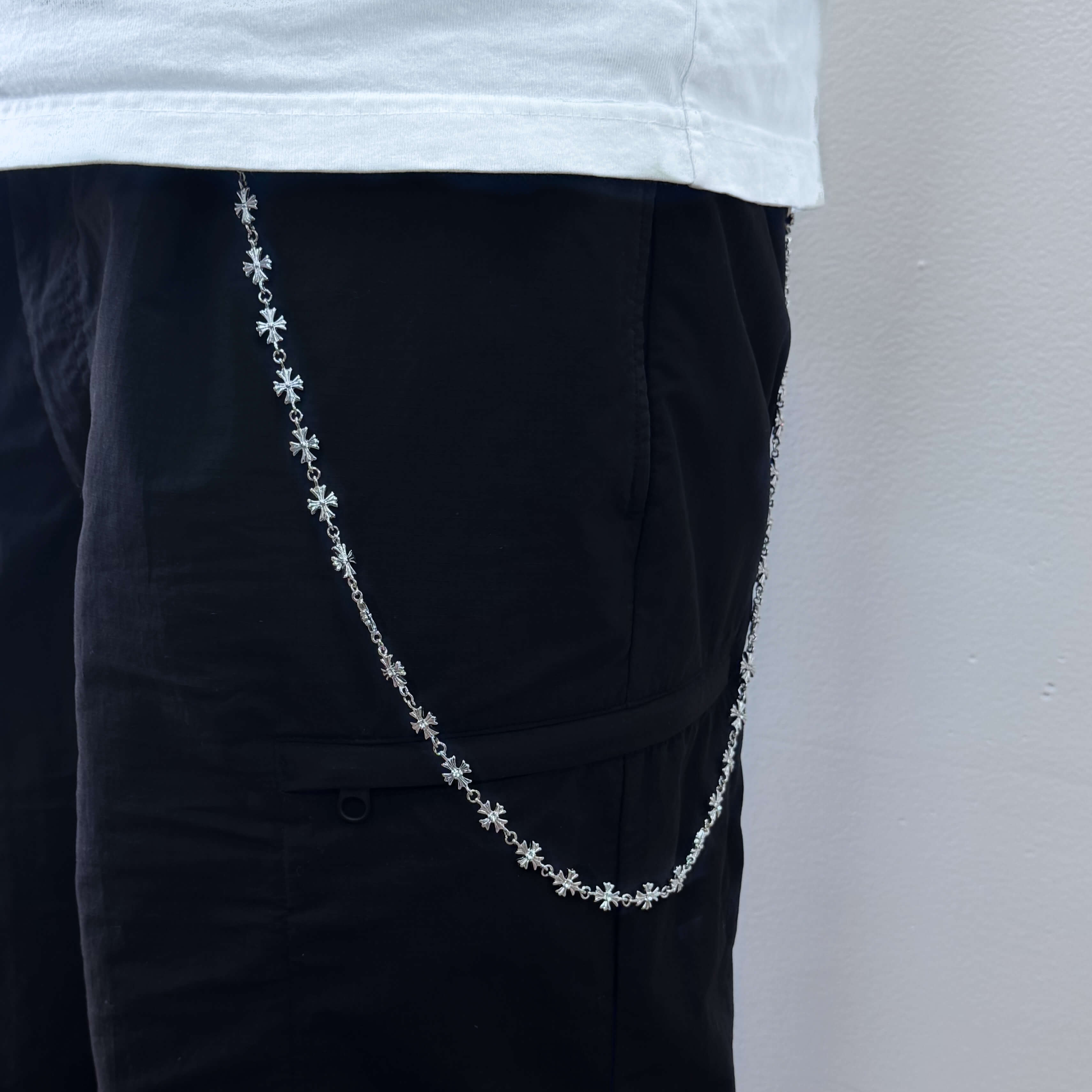 Men's 10mm CH Inspired Cross Pant Chain Stylish Accessory for Jeans