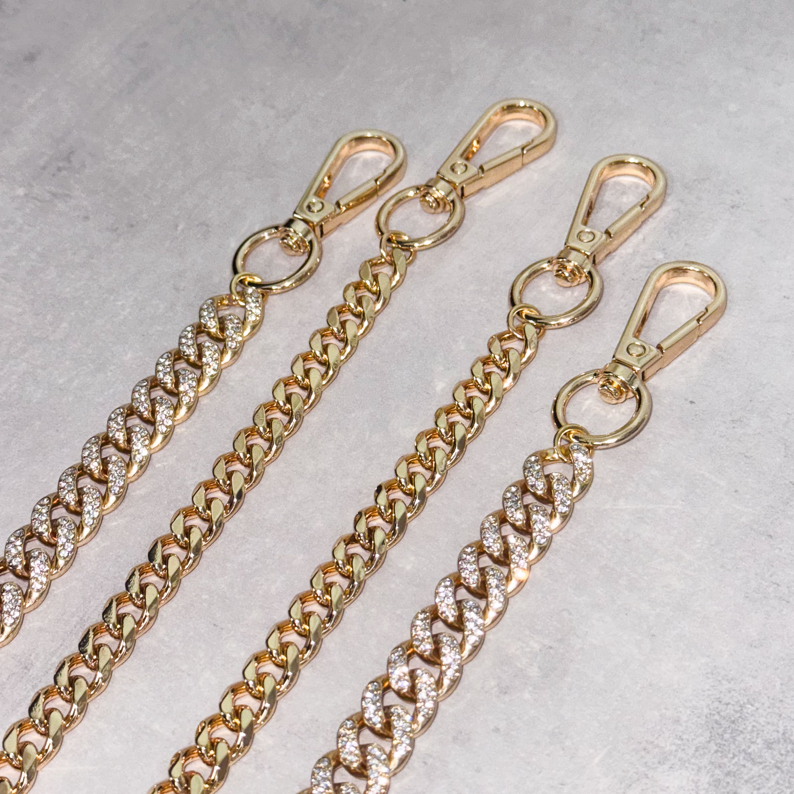Iced Out & Solid Cuban Link Pant Chain – 2-Piece Set