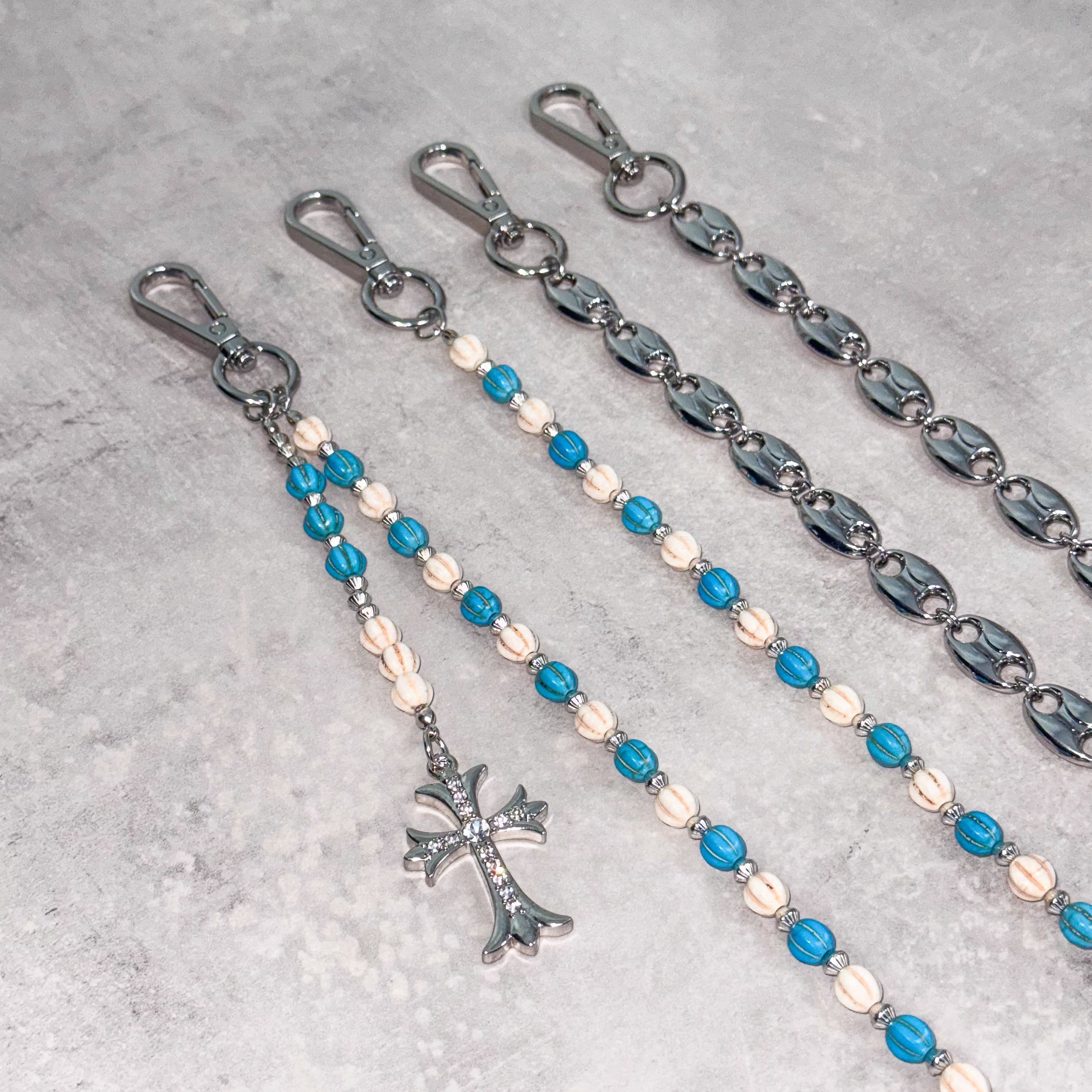 Beaded Cross & Mariner Link Pant Chain – 2-Piece Set