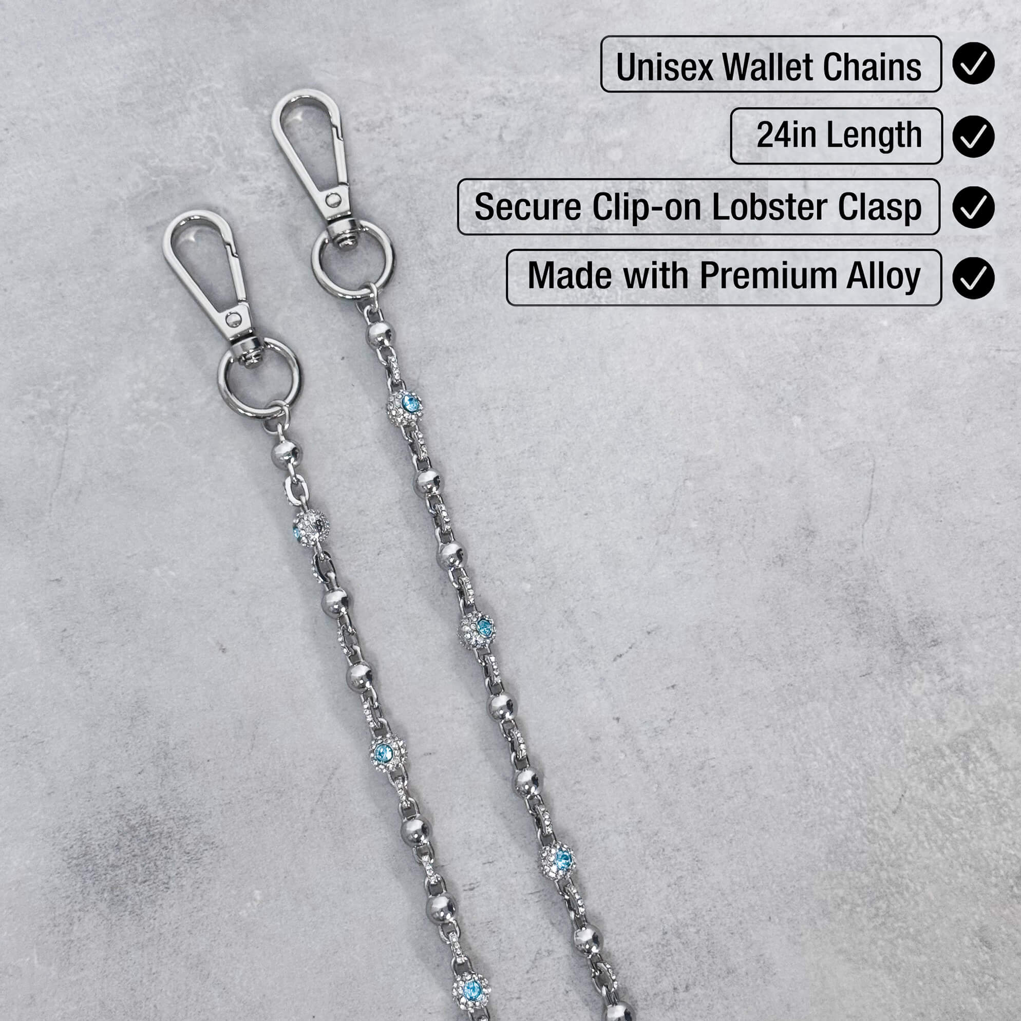 Men’s 8mm Iced Ball Pant Chain - Stylish Accessory for Jeans