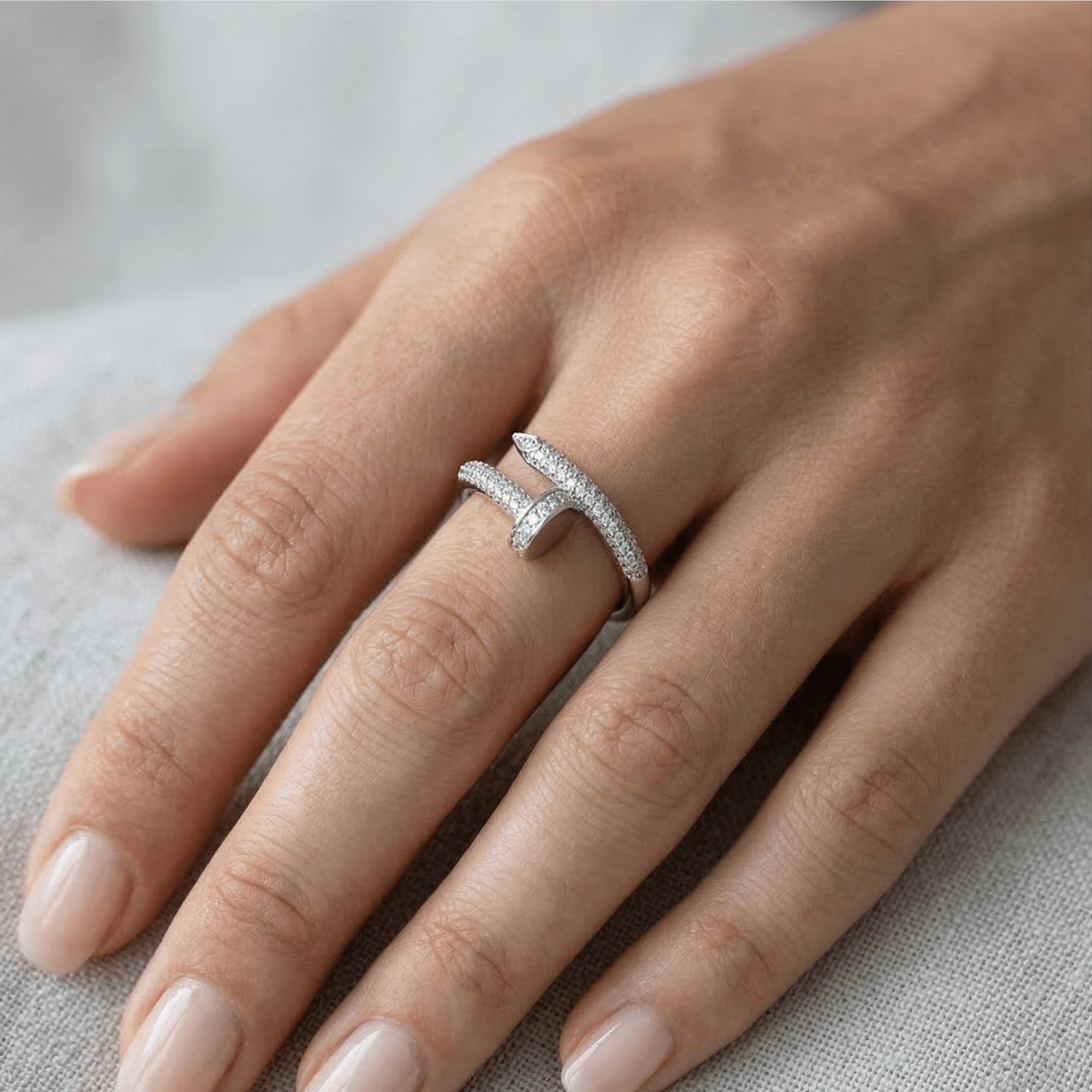 Iced Out 0.67CT Moissanite Twist Ring in Premium Sterling Silver