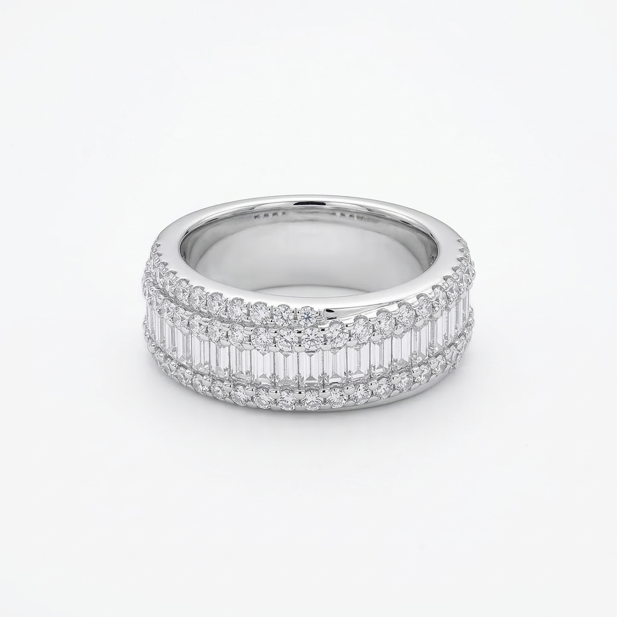 Iced Out 2.07CT Moissanite Eternity Band in Premium Sterling Silver