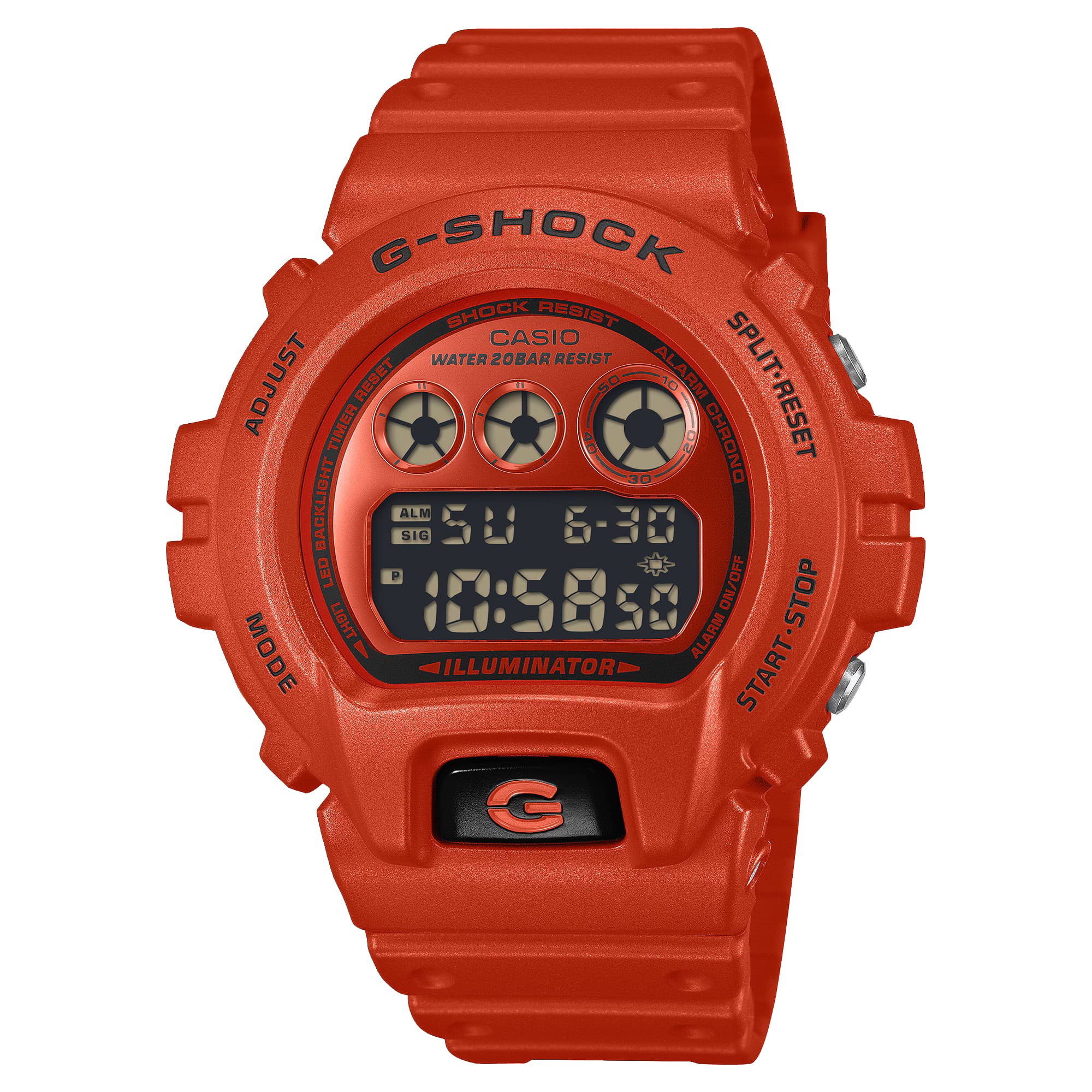 Men's 53mm Casio G-SHOCK Digital Watch - Resin Band, Super Illuminator LED Backlight