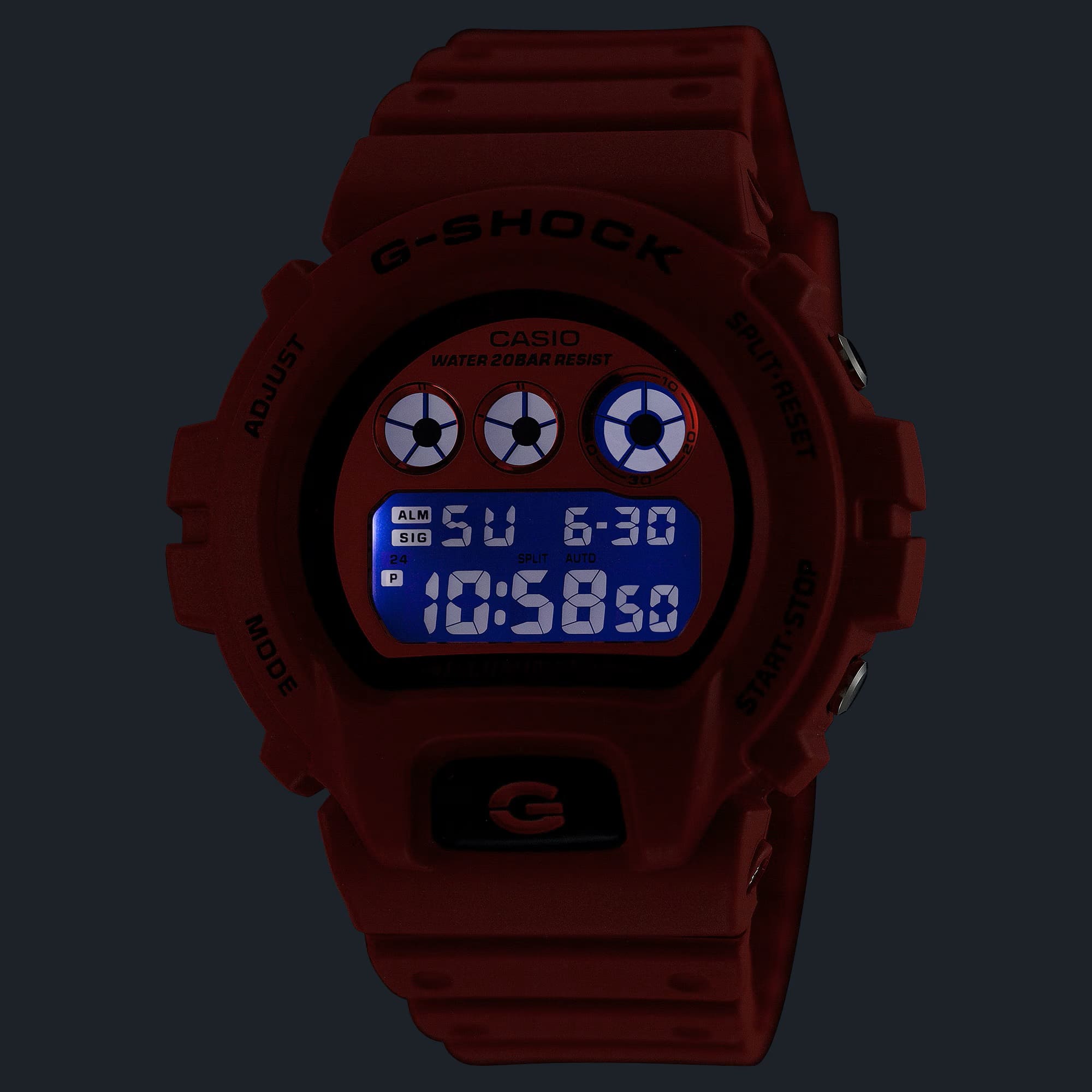 Men's 53mm Casio G-SHOCK Digital Watch - Resin Band, Super Illuminator LED Backlight