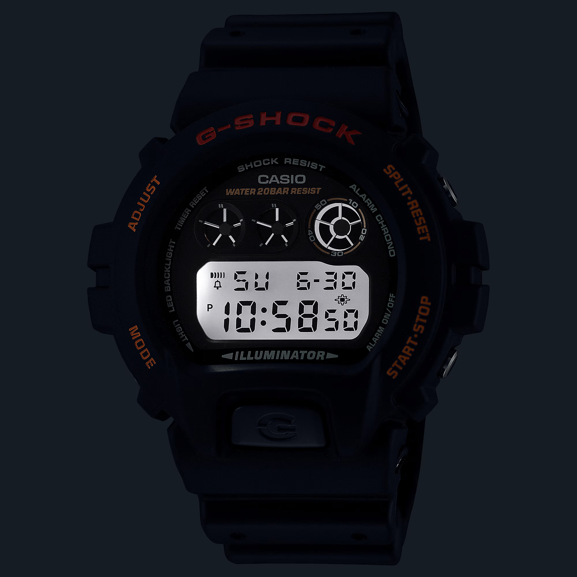 Men's 53mm Casio G-SHOCK Digital Watch - Resin Band, Flash Alert Function
