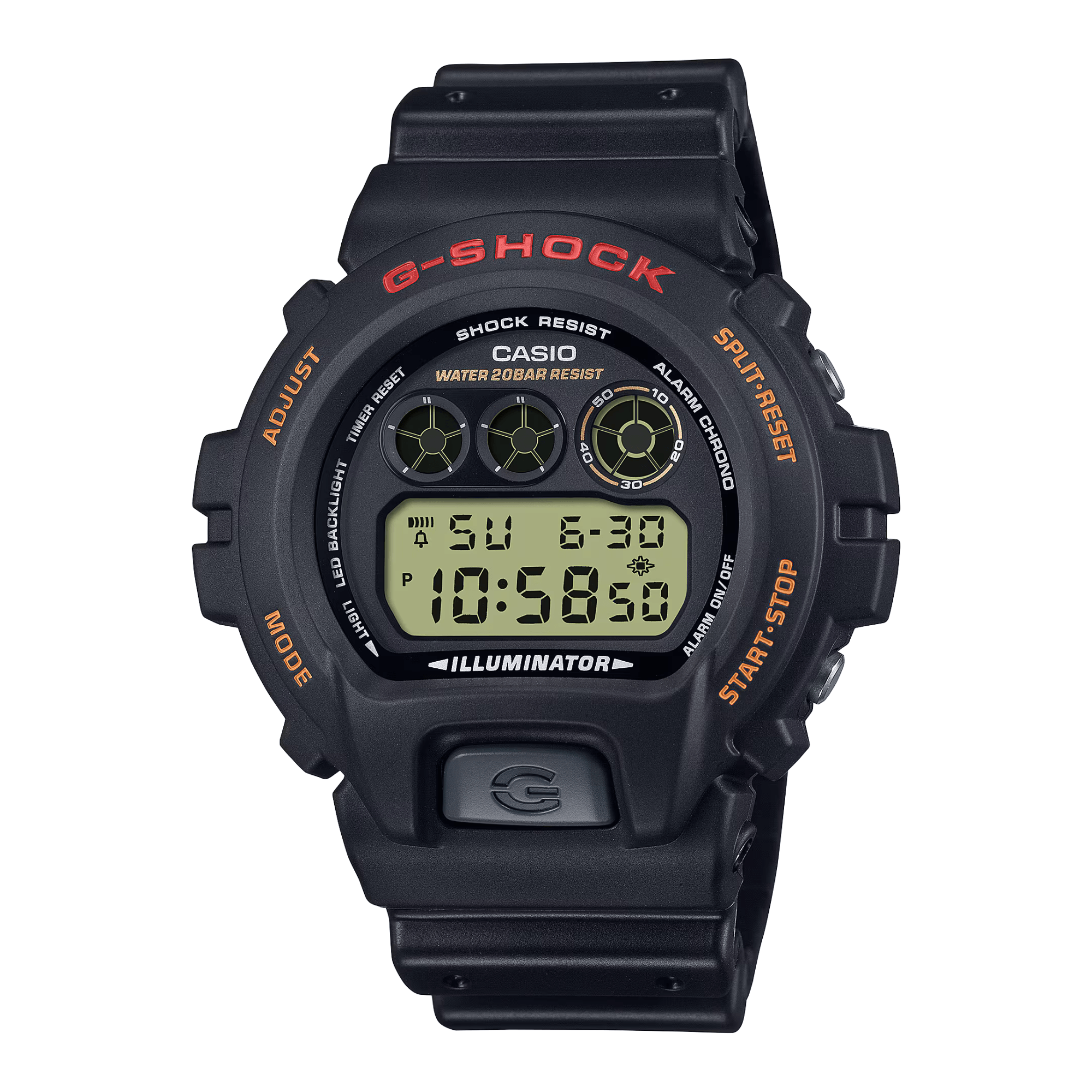 Men's 53mm Casio G-SHOCK Digital Watch - Resin Band, Flash Alert Function