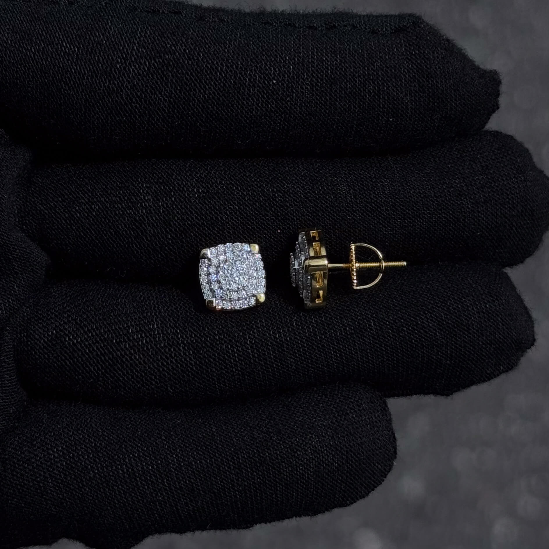 9mm Moissanite Cluster Earrings, 0.5ct Diamond Studs in Sterling Silver
