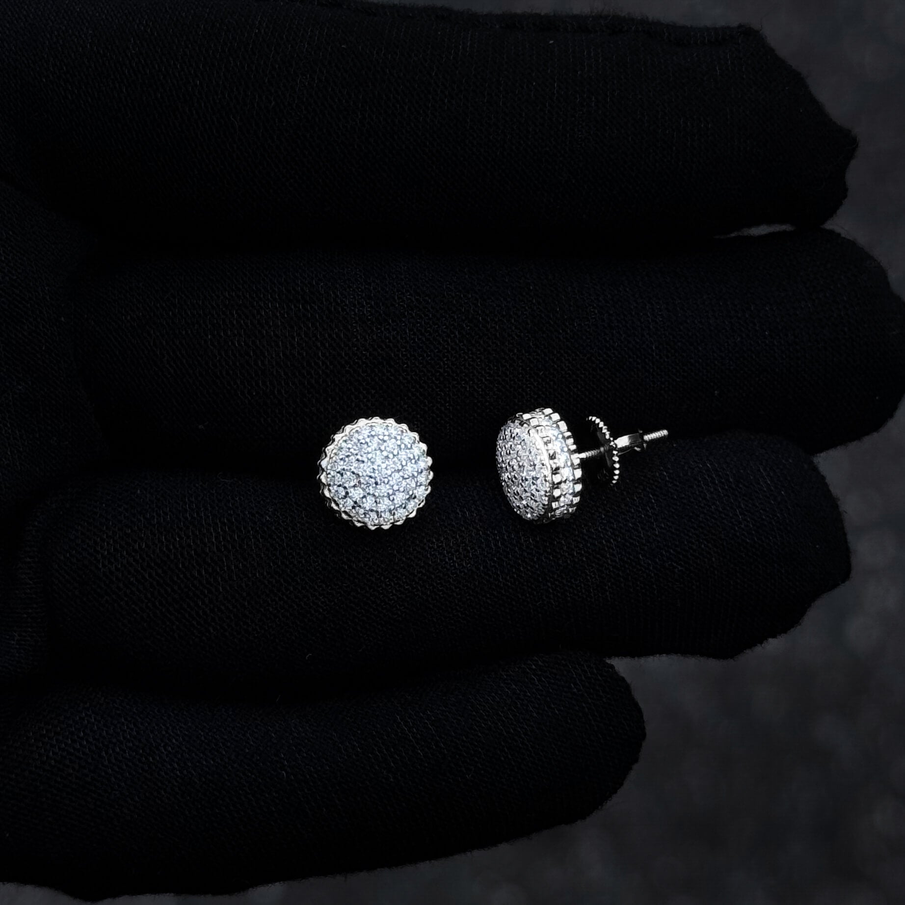 9mm Moissanite Cluster Earrings, 1.55ct Diamond Studs in Sterling Silver