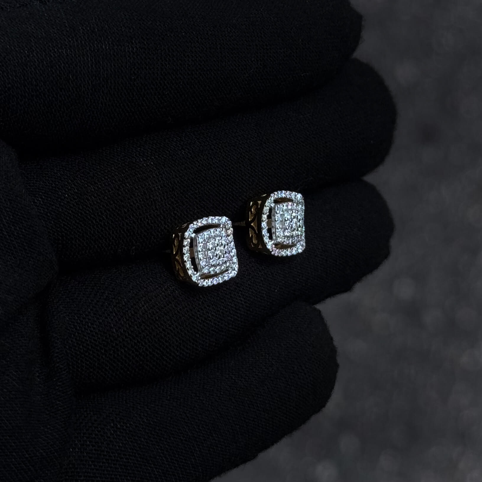 10mm Moissanite Cluster Earrings, 0.66ct Diamond Studs in Sterling Silver