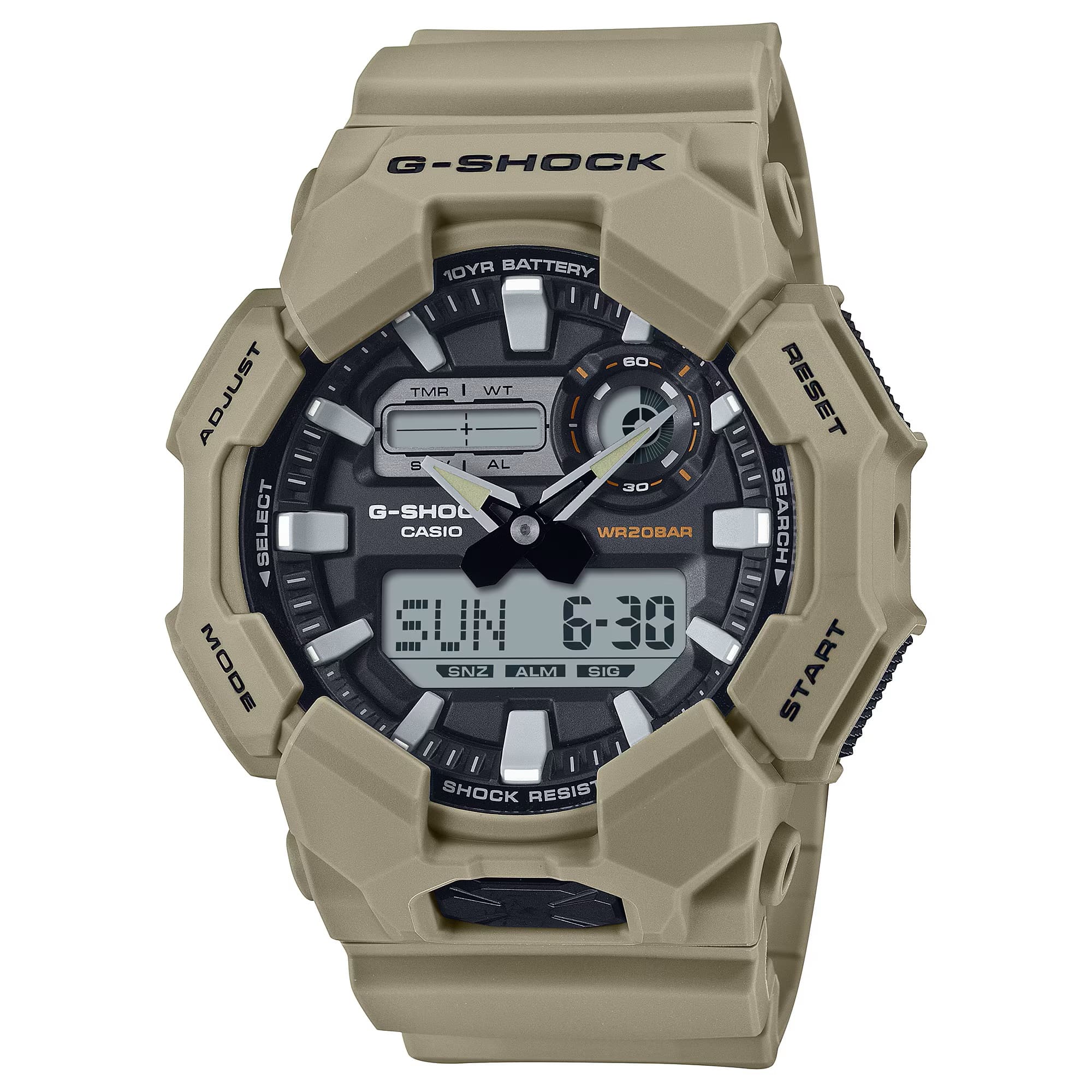 Men's 55mm Casio G-SHOCK Analog-Digital Watch - Resin Band, Carbon Core Guard Structure