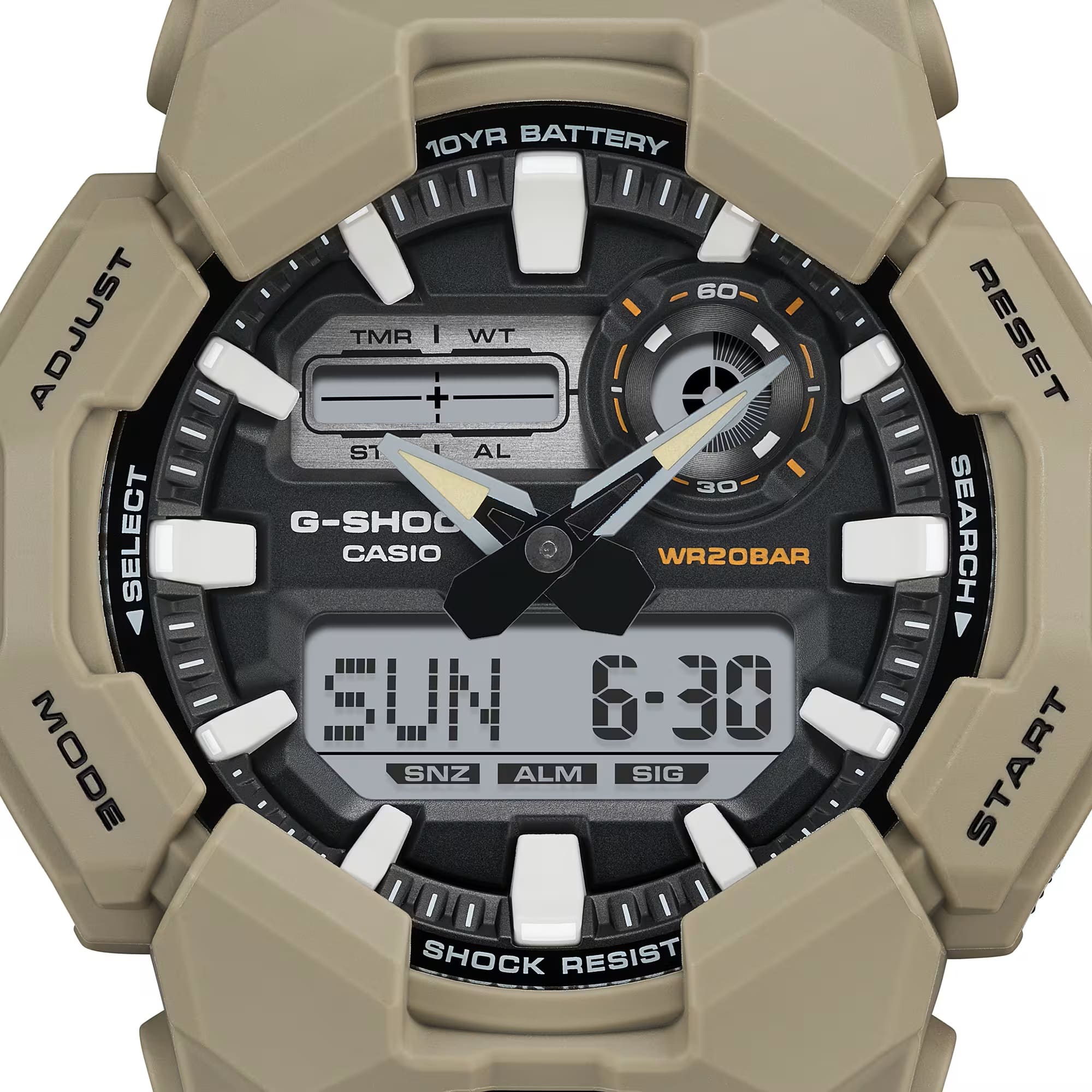 Men's 55mm Casio G-SHOCK Analog-Digital Watch - Resin Band, Carbon Core Guard Structure