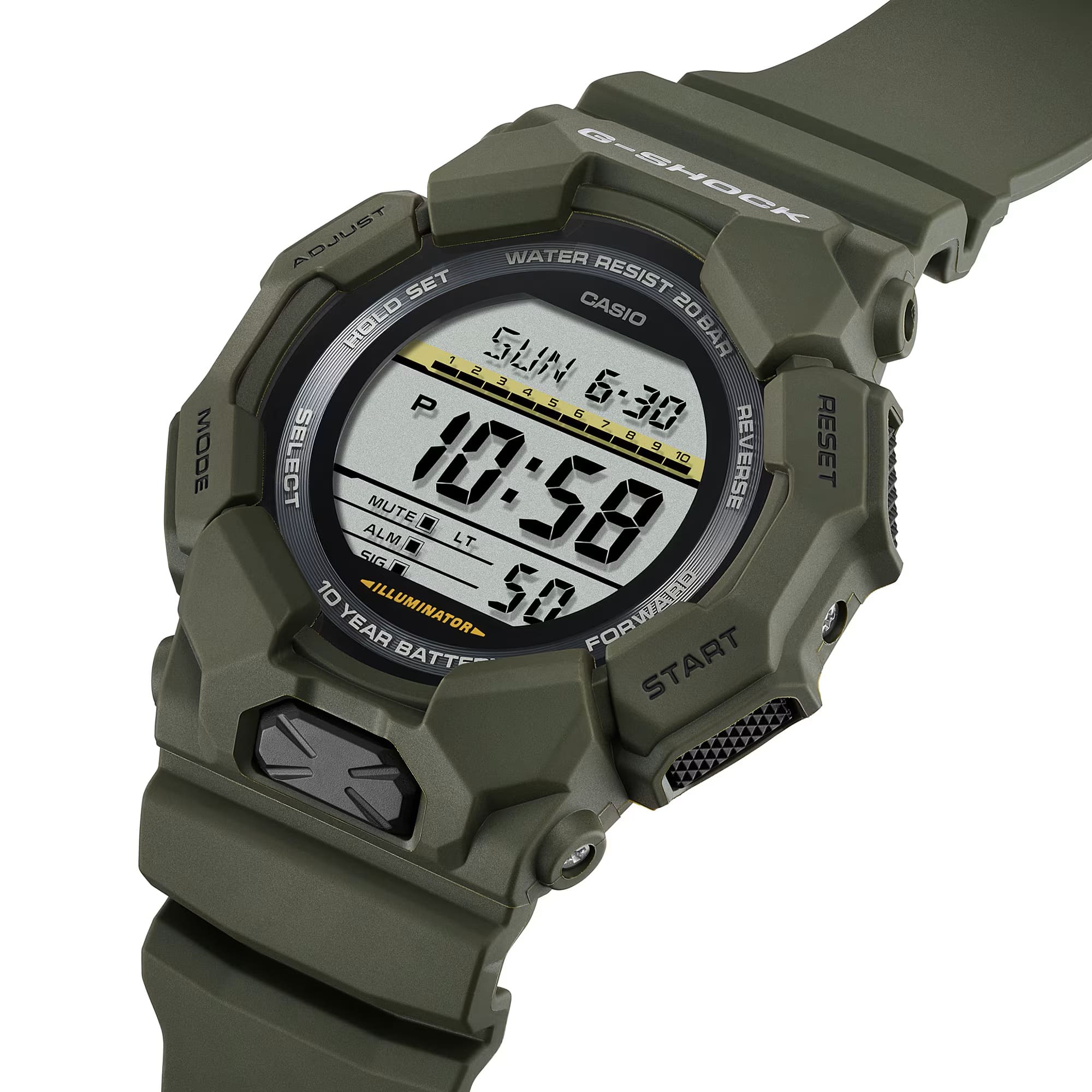 Men's 55mm Casio G-SHOCK Digital Watch - Resin Band, Carbon Core Guard Structure