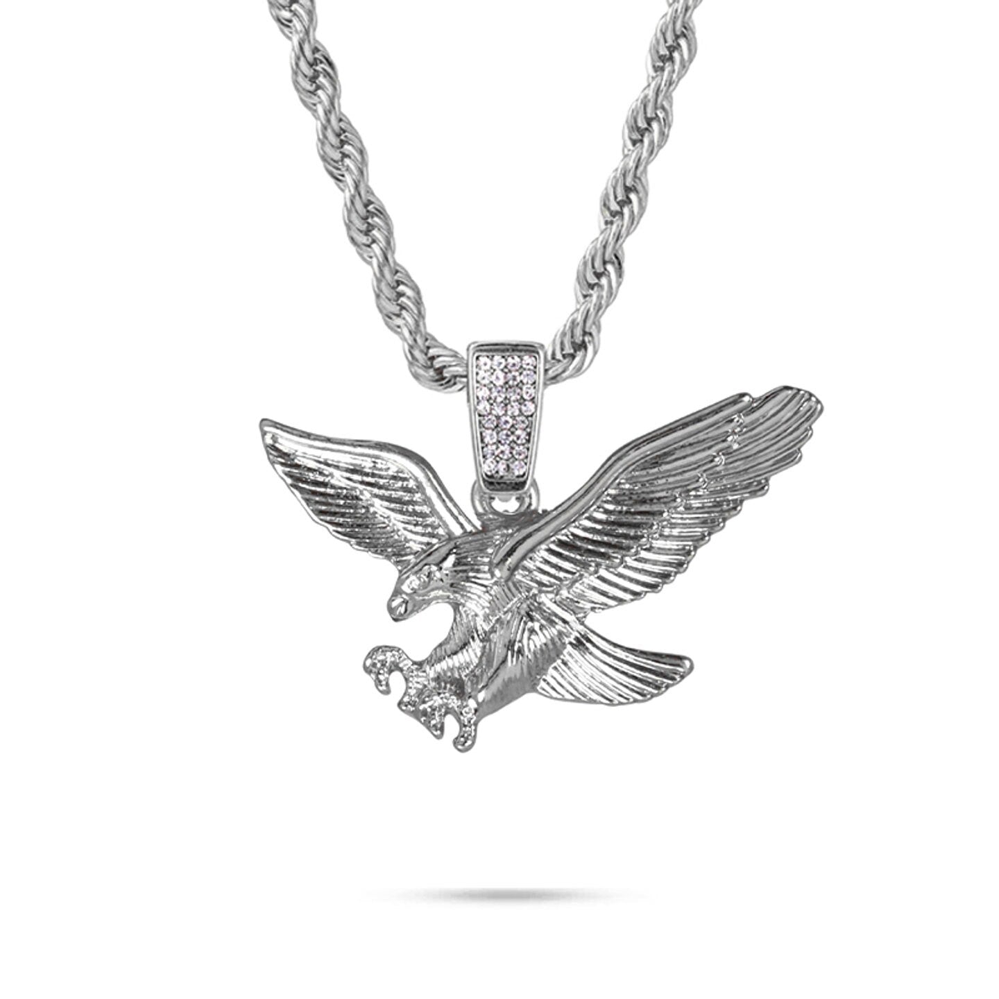 Men's Medium Eagle Pendant with 4mm Rope Necklace