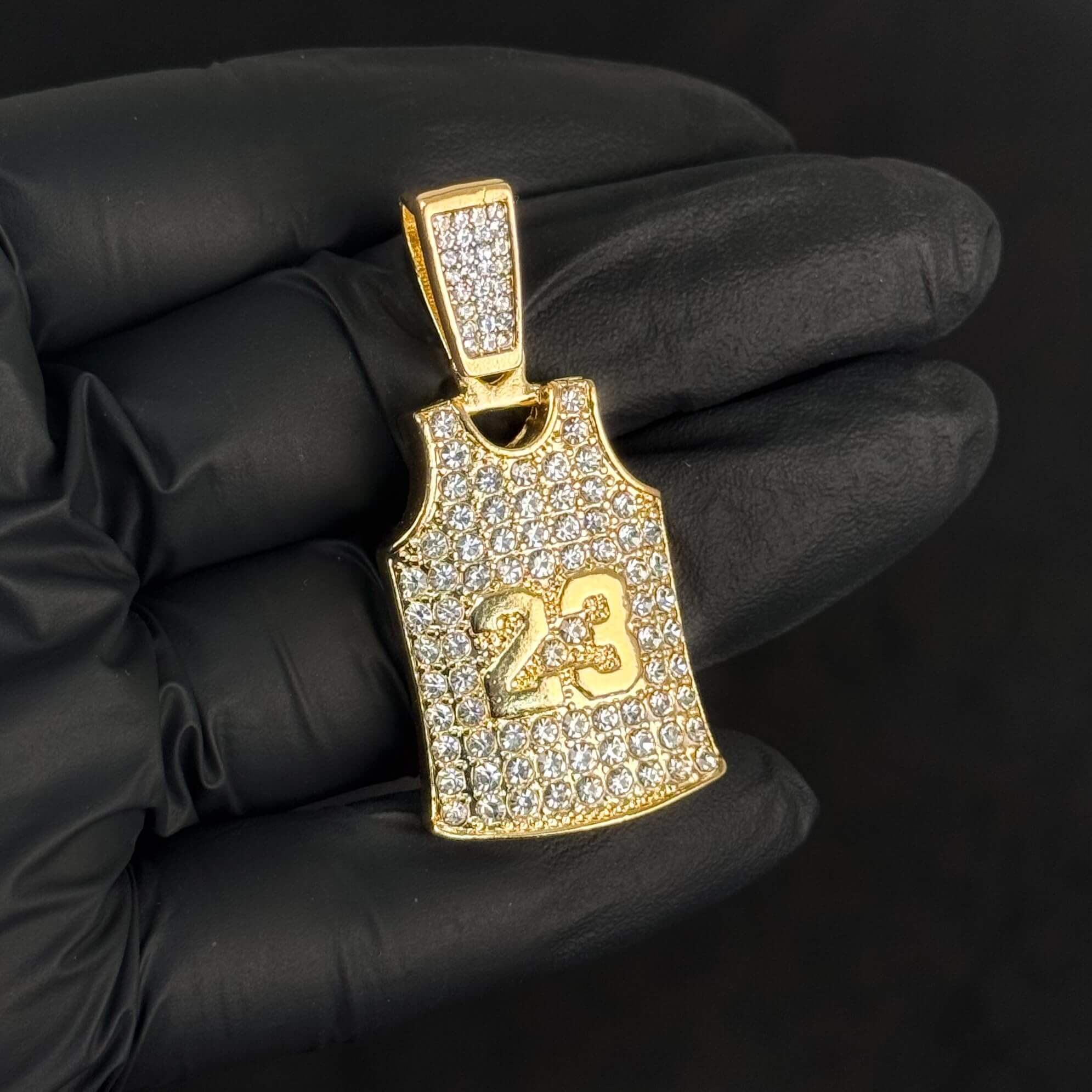 Medium Iced Out Basketball Pendant with Rope Chain