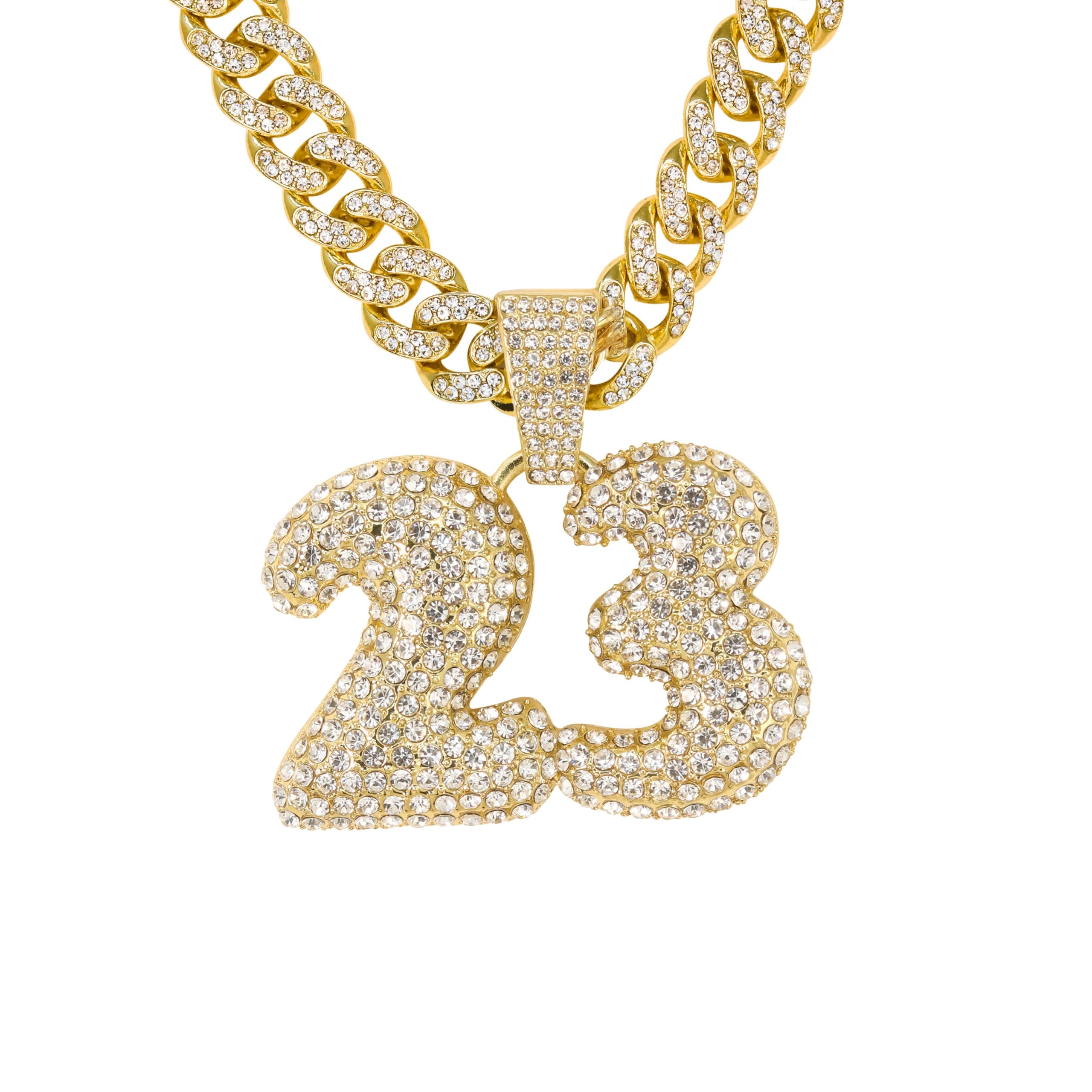 Large Iced Out Basketball Pendant with 12mm Cuban Chain