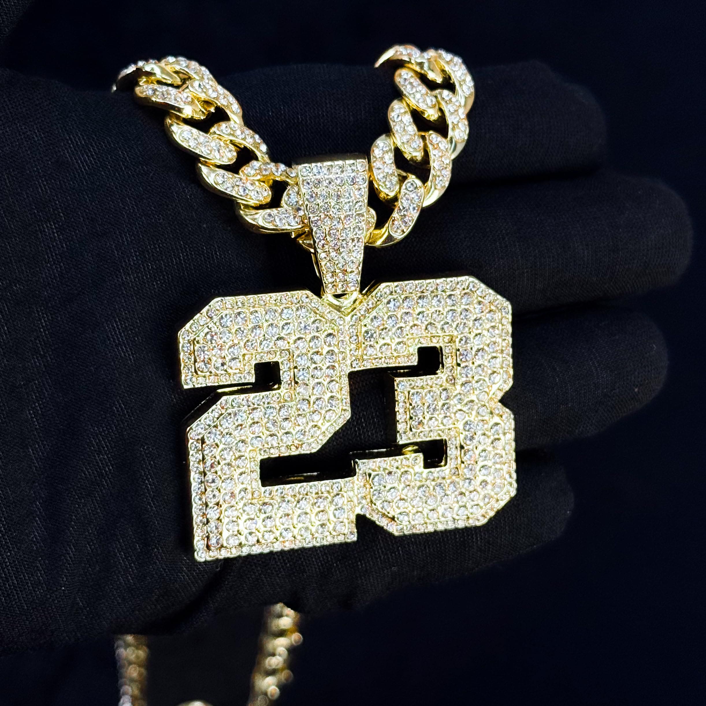 Large Iced Out Basketball Pendant with 12mm Cuban Chain