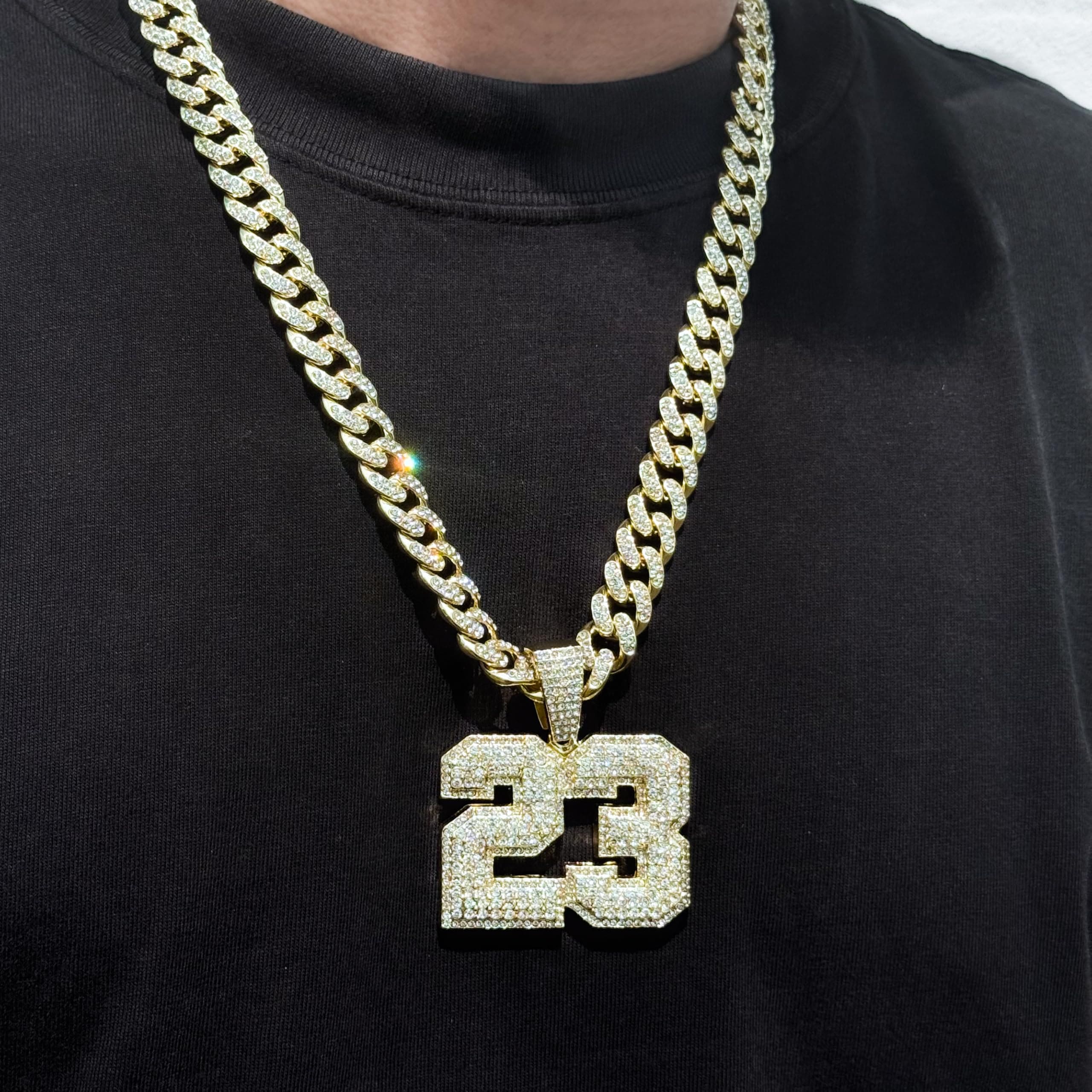 Large Iced Out Basketball Pendant with 12mm Cuban Chain