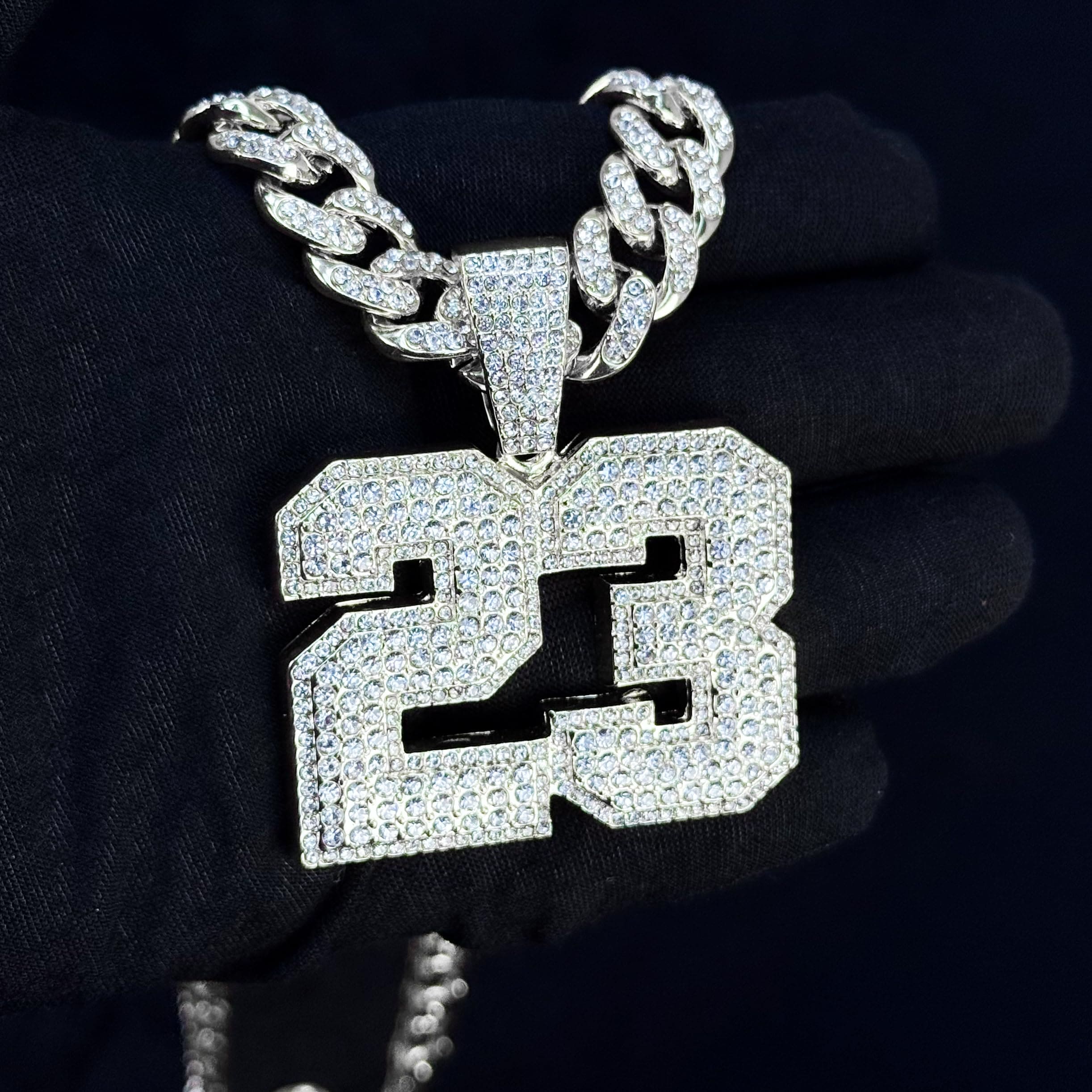 Large Iced Out Basketball Pendant with 12mm Cuban Chain
