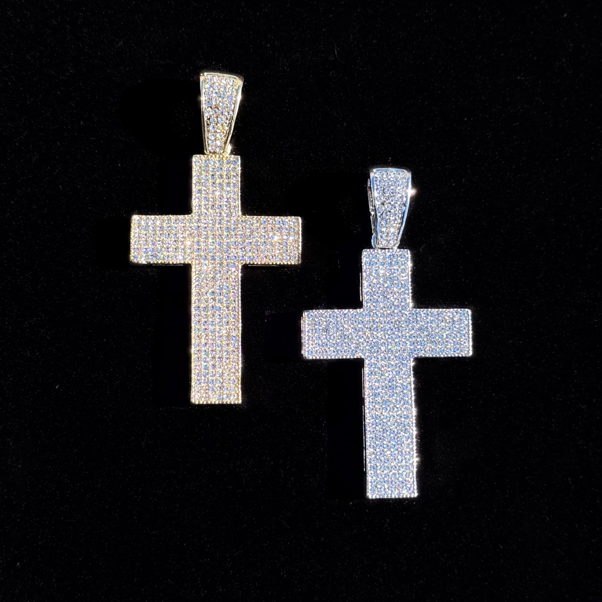 Large Iced Out Pendant with 3mm Tennis Chain