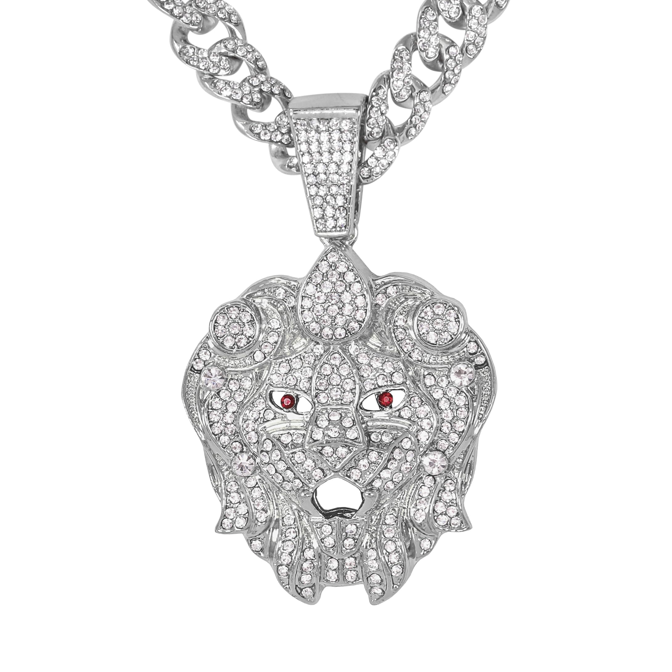 Large Iced Out Statement Pendant with 12mm Cuban Chain