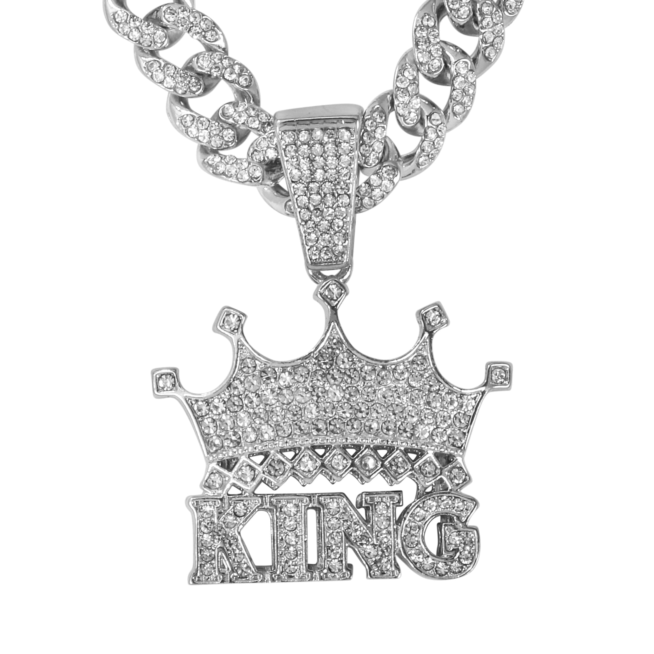 Large Iced Out Statement Pendant with 12mm Cuban Chain
