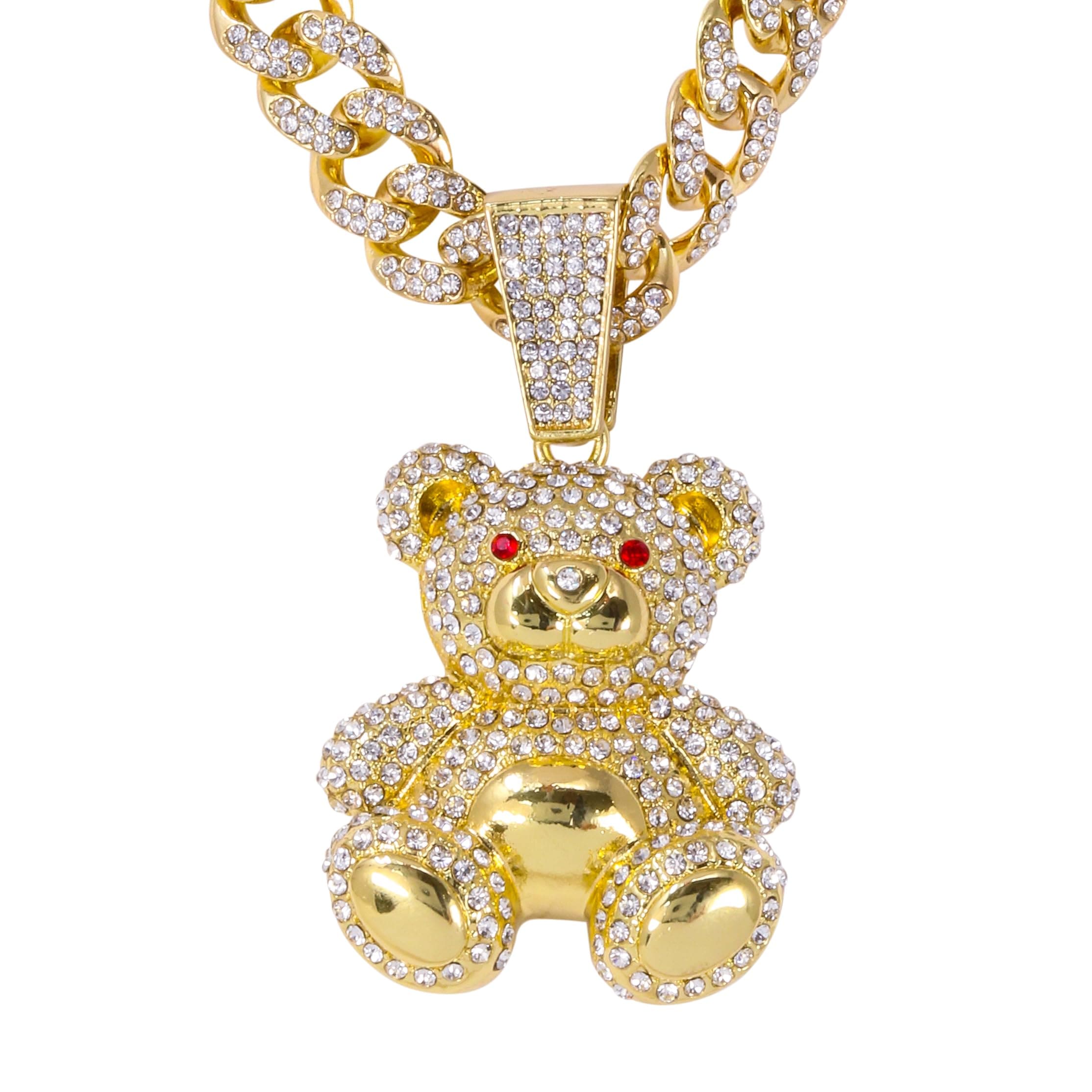 Large Iced Out Statement Pendant with 12mm Cuban Chain