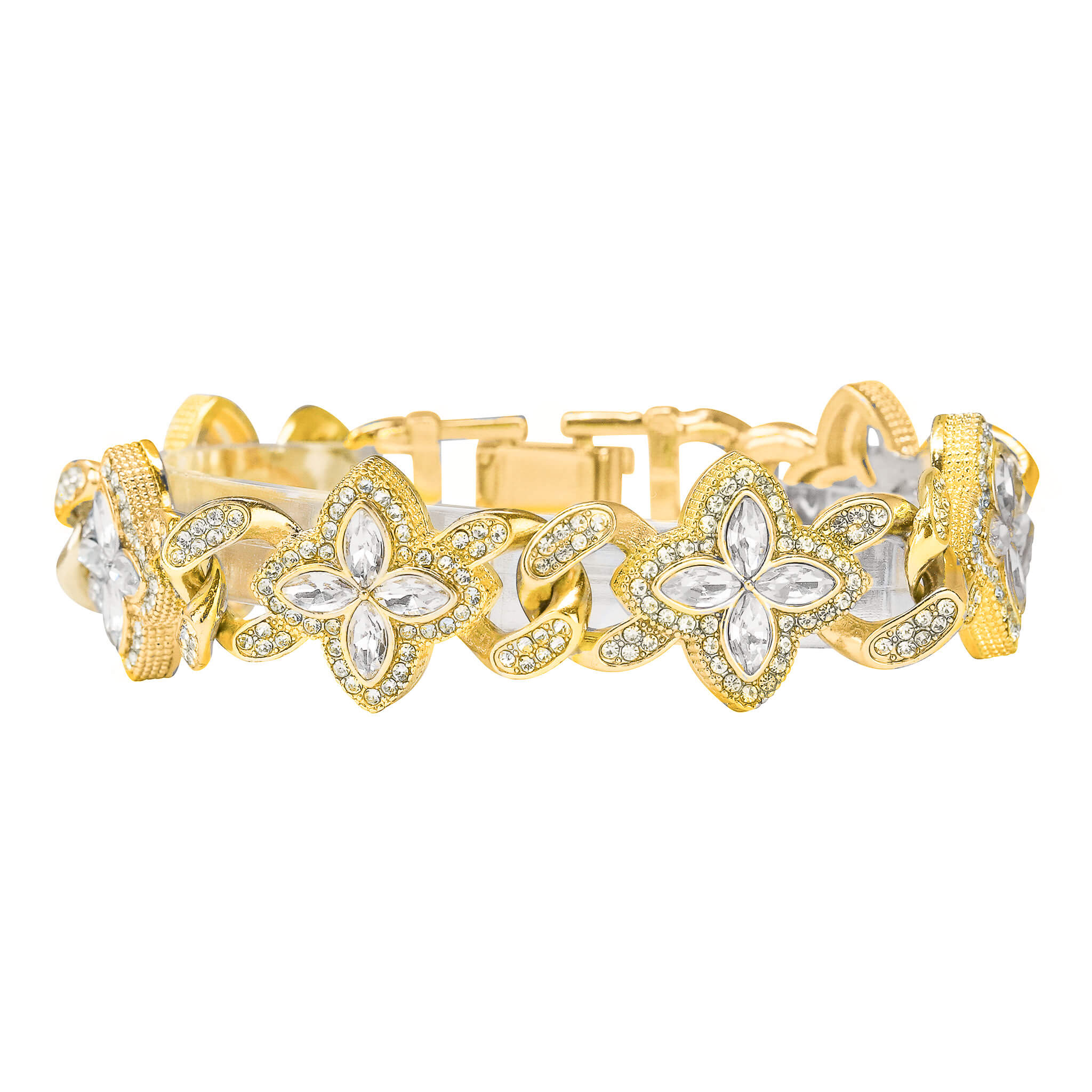Men's 20mm Iced Out Clover Link Bracelet