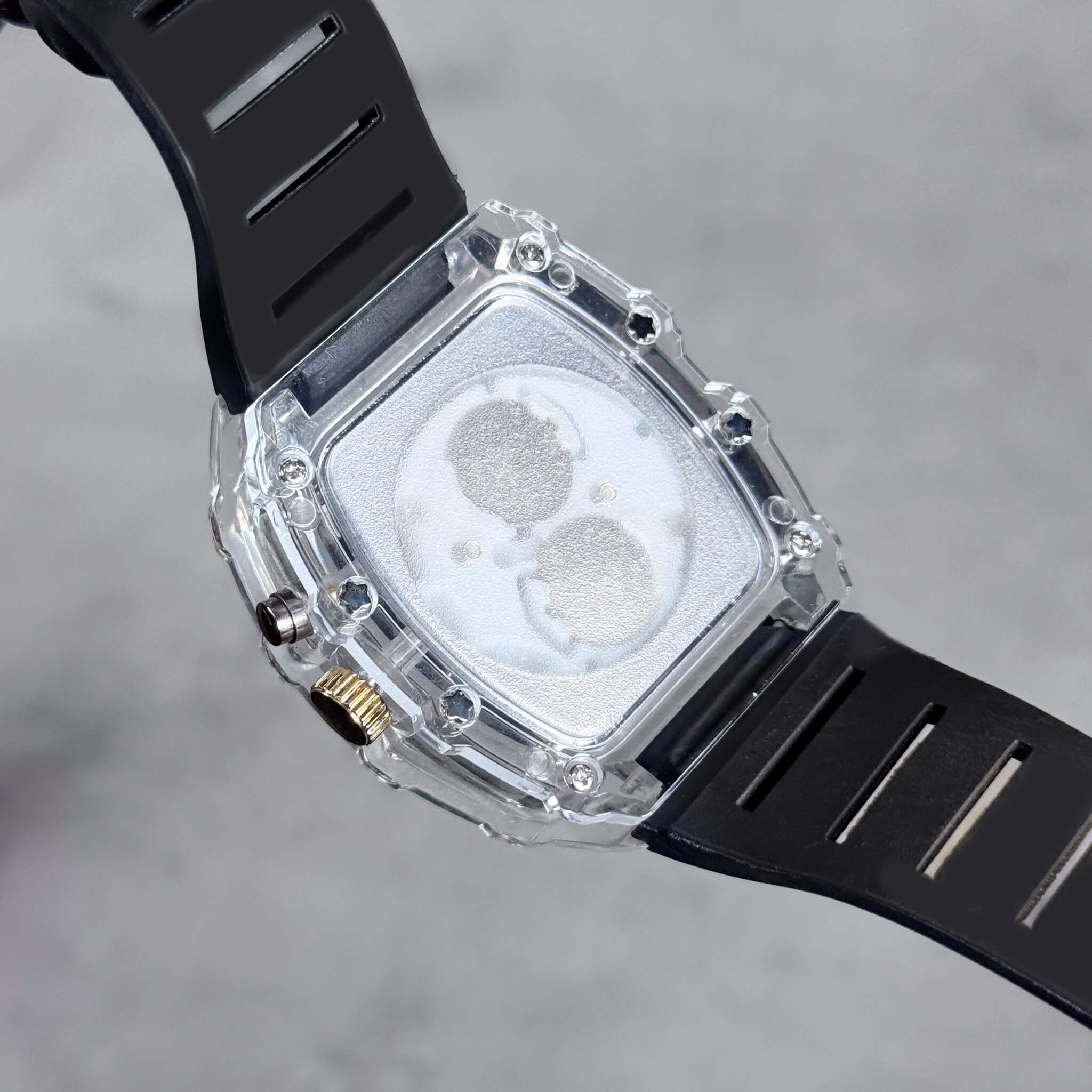 Men's 44mm Tonneau Dial Watch - Breathable Silicone Band