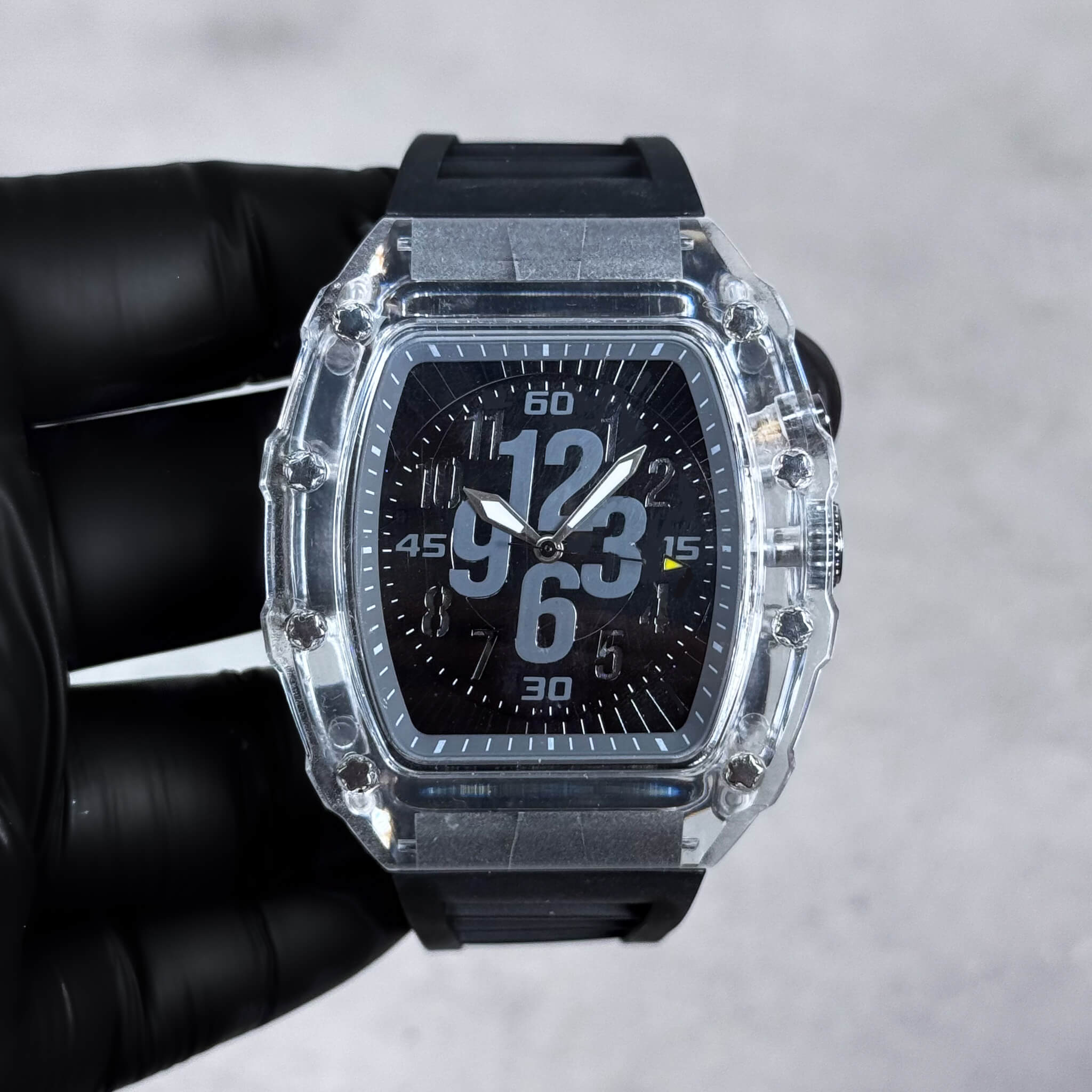 Men's 44mm Tonneau Dial Watch - Breathable Silicone Band