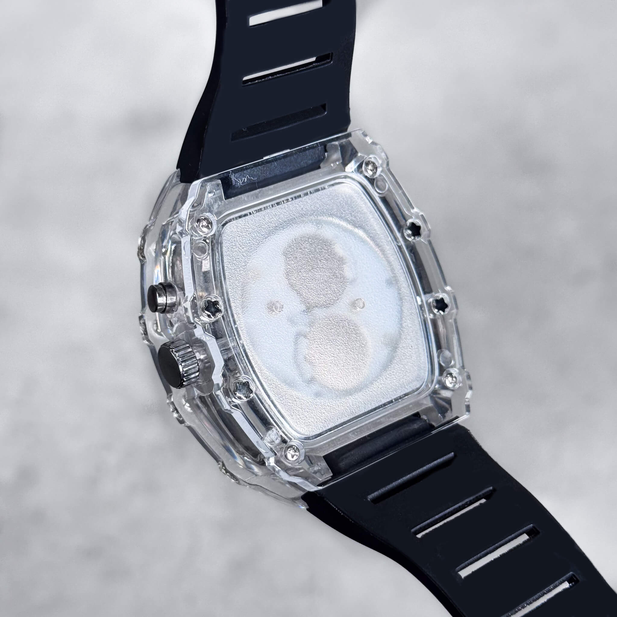 Men's 44mm Tonneau Dial Watch - Breathable Silicone Band